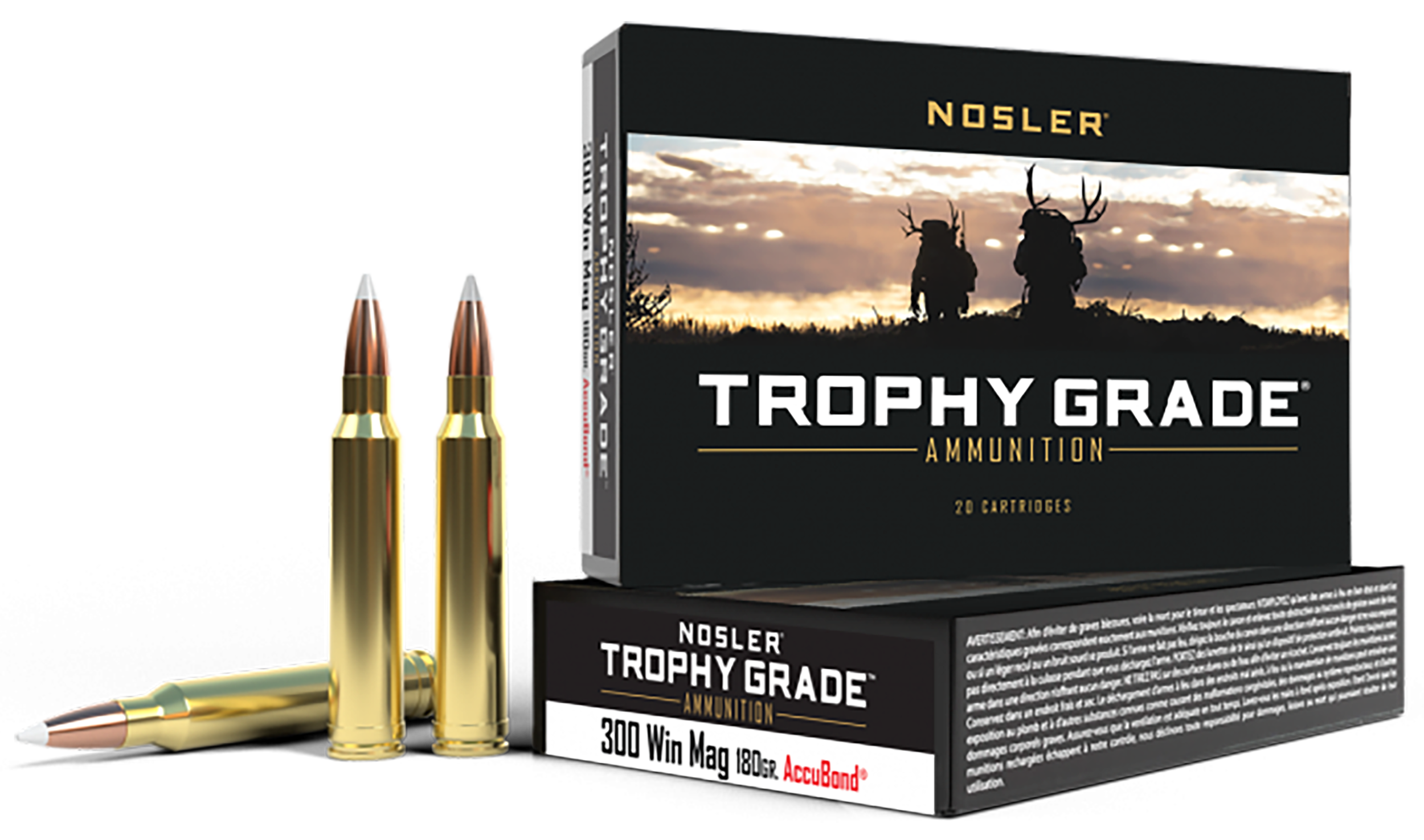 Nosler Trophy Grade 300 Win Mag 180gr AccuBond 20-Rd/Box - Box or Case