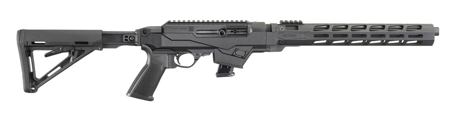 Ruger PC Carbine Semi-Auto Rifle 19126, 9mm, 16.12", Fixed w/Chassis Stock, Black Hardcoat Anodized, 10 Rds