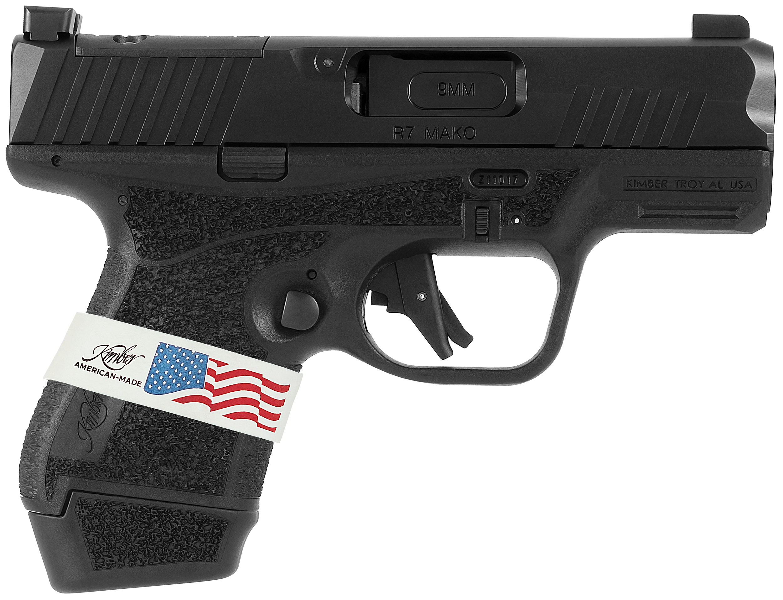 Kimber 3800004 R7 Mako (OR) Pistol, 9MM, 3.37 in Barrel, FNC BlackFinish, 13 Rds