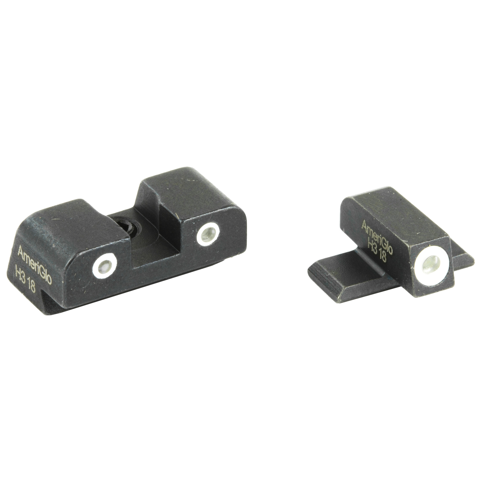 AmeriGlo XD191 Classic Tritium Sight Set for Springfield Armory XD Green Tritium White Outline Front Sight-Green Tritium White Outline Rear Sight
