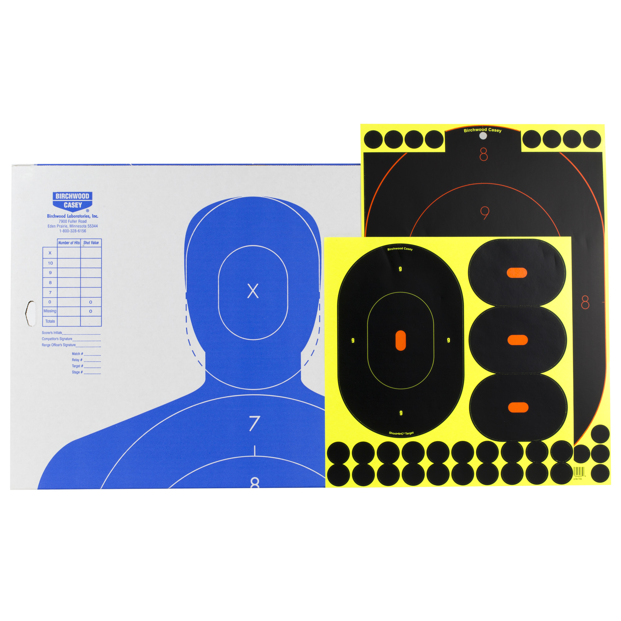 Birchwood Casey 34602 Shoot-N-C Reactive Target Self-Adhesive Paper Multi-Color Silhouette Kit