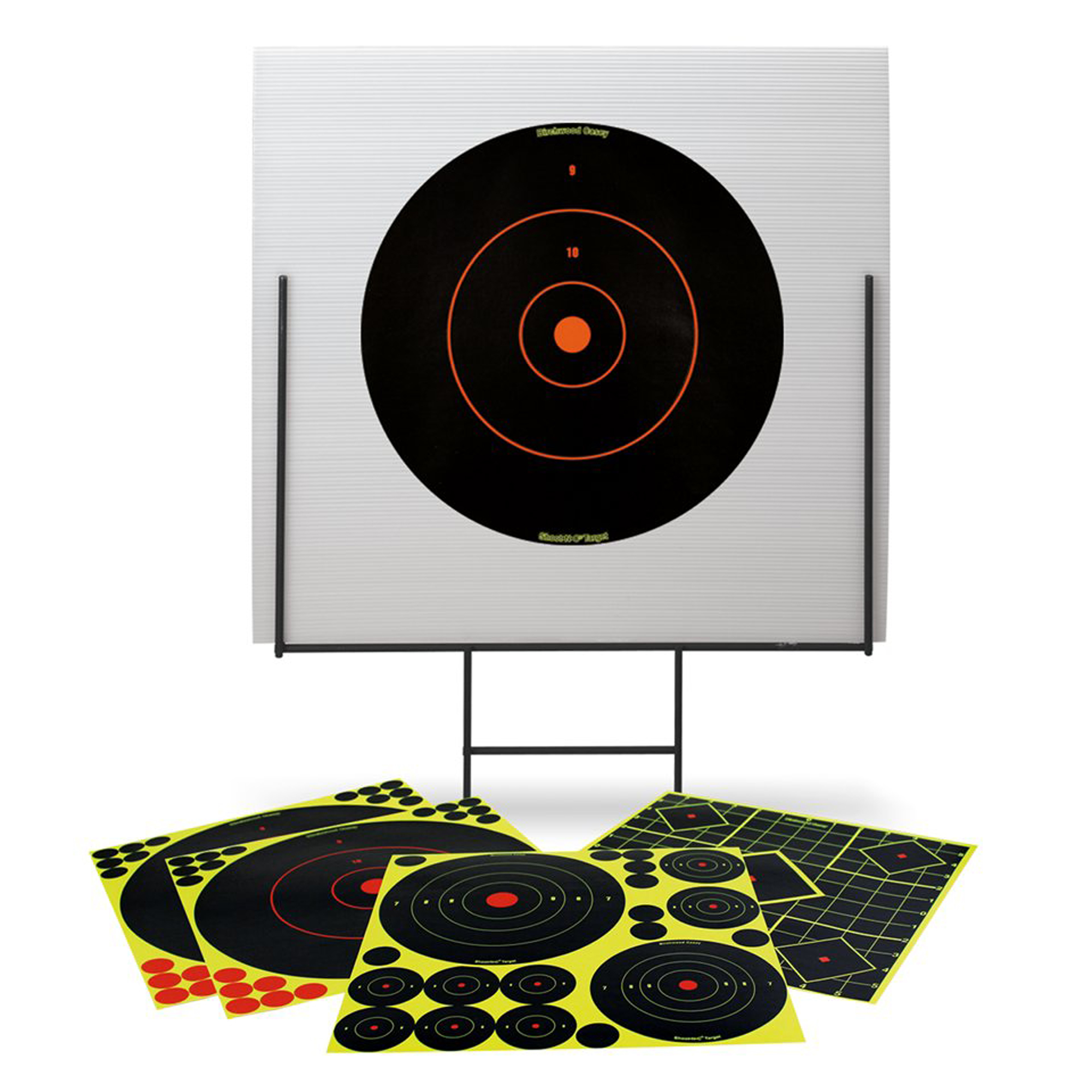 Birchwood Casey 46101 Shoot-N-C Portable Range Kit Self-Adhesive Bullseye Includes Plastic Backboard/Steel Frame/Targets