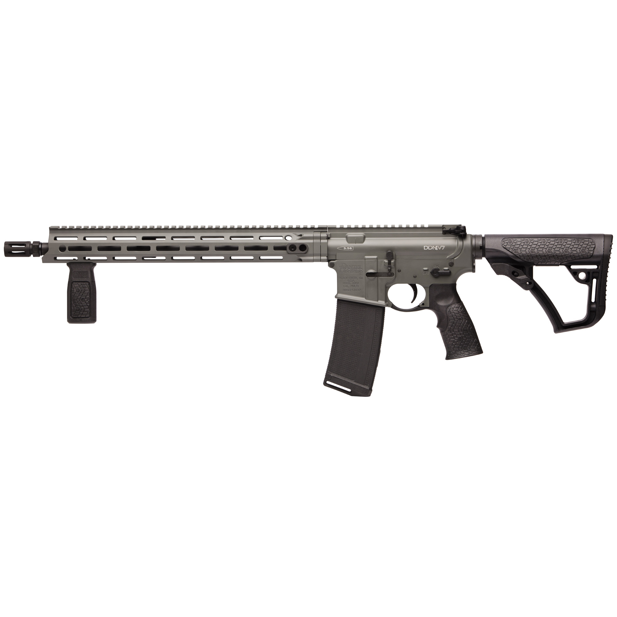 Daniel Defense 0212813192047 DDM4 V7 5.56x45mm NATO 16” 32+1 Deep Woods Green Cerakote 6 Position w/SoftTouch Overmolding Stock
