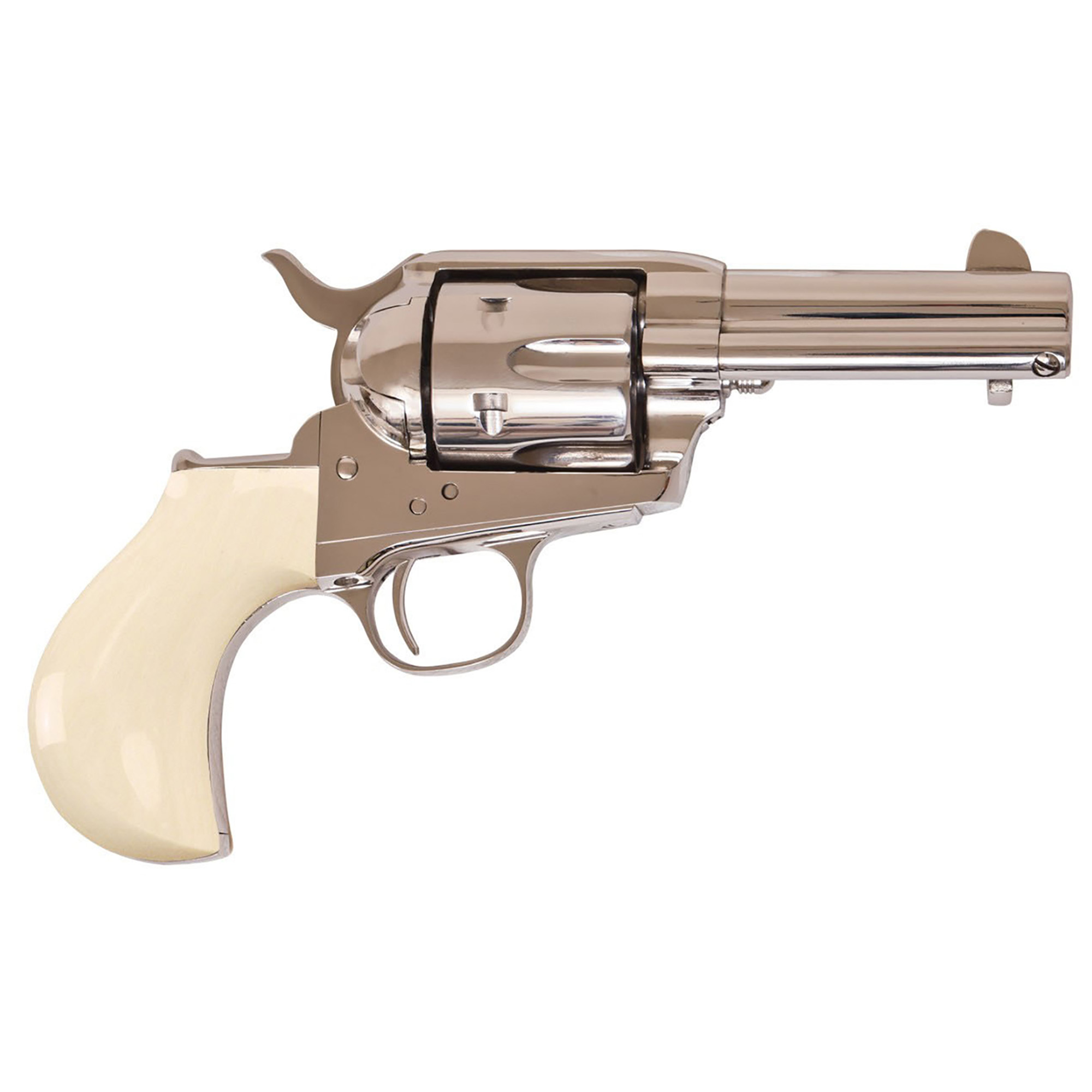 Cimarron CA346DOC Doc Holliday Thunderer Combo 45 Colt (LC) 6 Shot, 3.50” Nickel Barrel, Cylinder & Frame, White Birds Head Grips w/”Doc Holliday” Engraved In The Backstrap