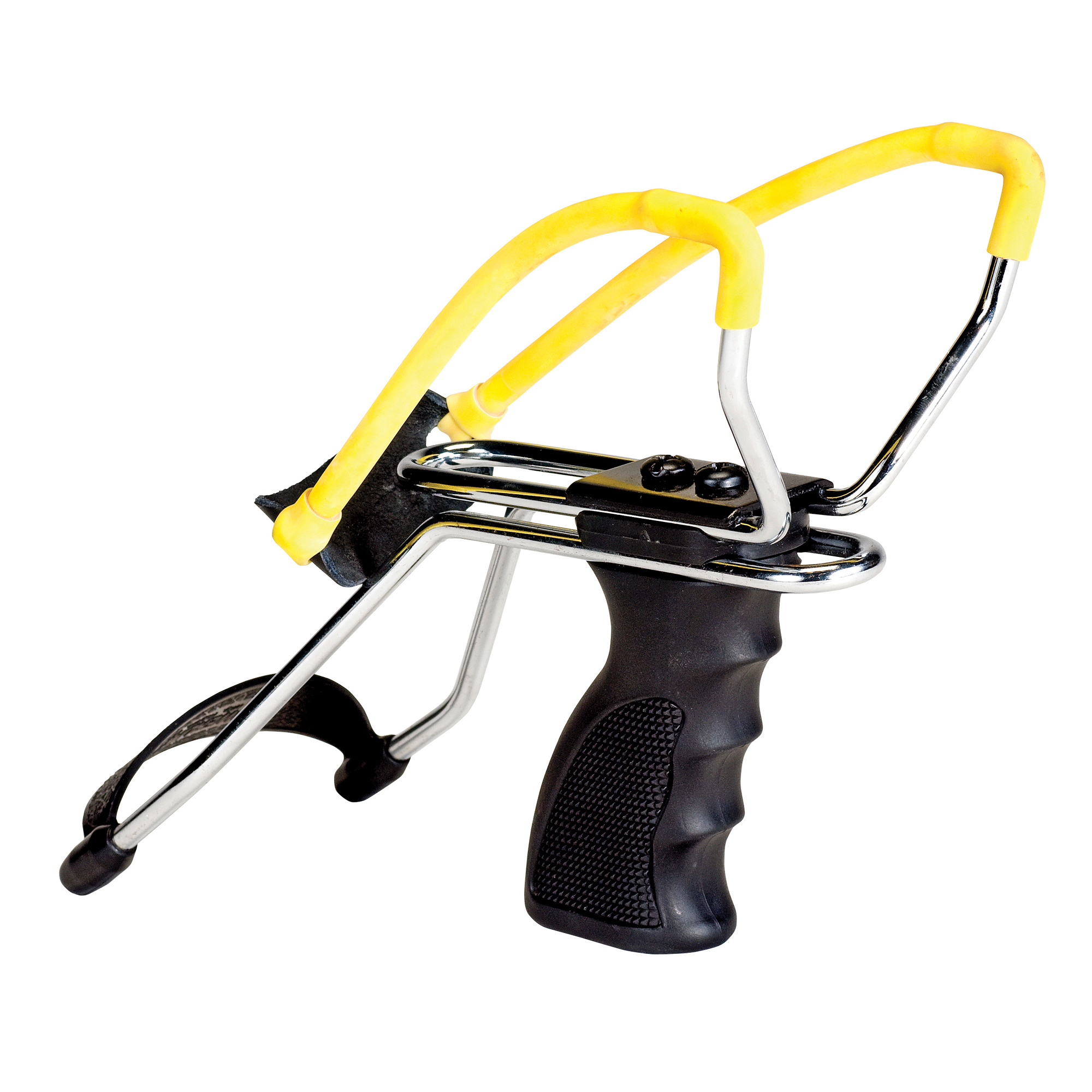 Daisy 998151506 998151506 Slingshot w/ Pistol Grip Yellow Steel Frame Black Molded Sure-Grip w/Wrist Support Handle