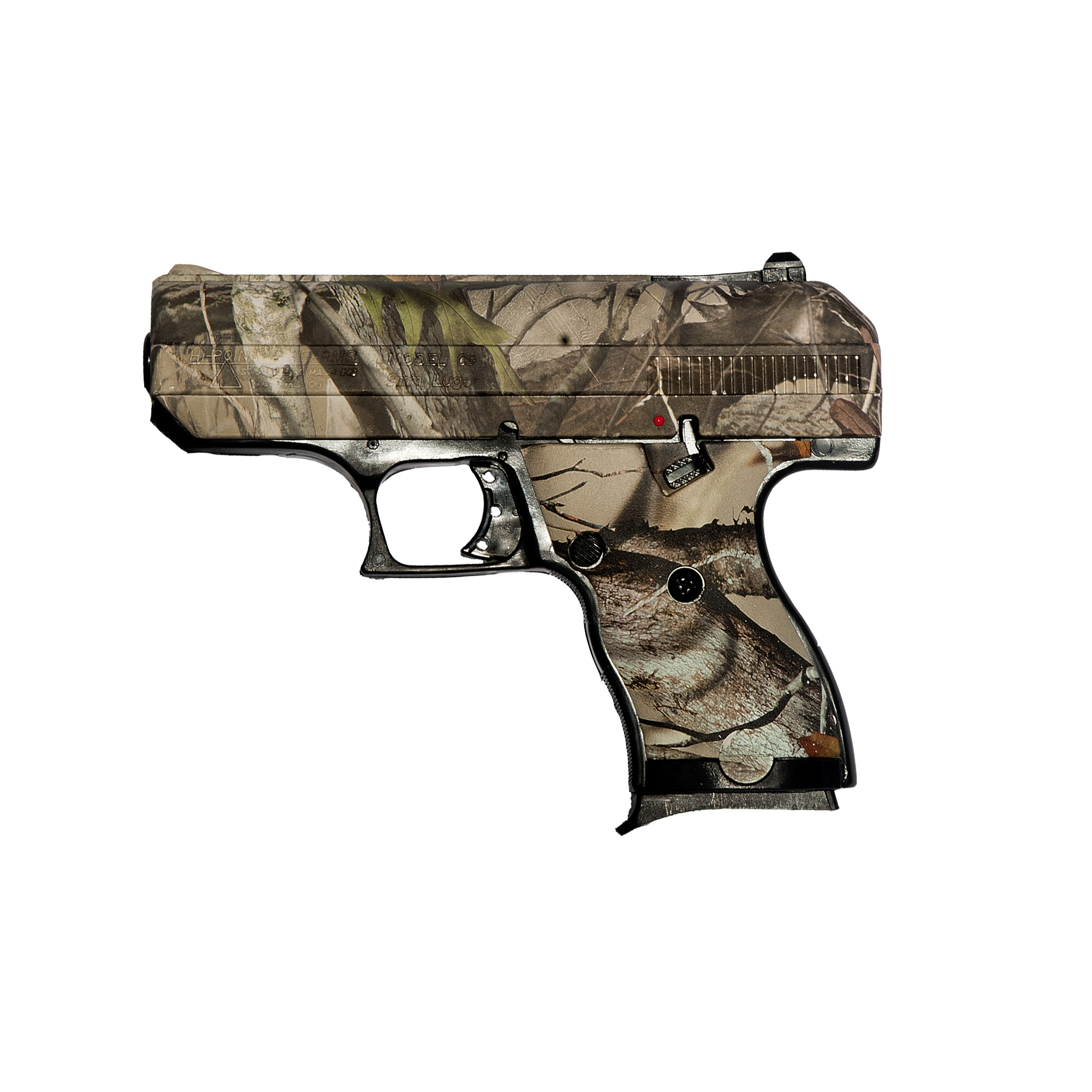 Hi-Point 916WC C9 9mm Luger 8+1 3.50” Black Steel Barrel, Hydro-Dipped Woodland Camo Serrated Steel Slide, Hydro-Dipped Woodland Camo Polymer Frame & Grip