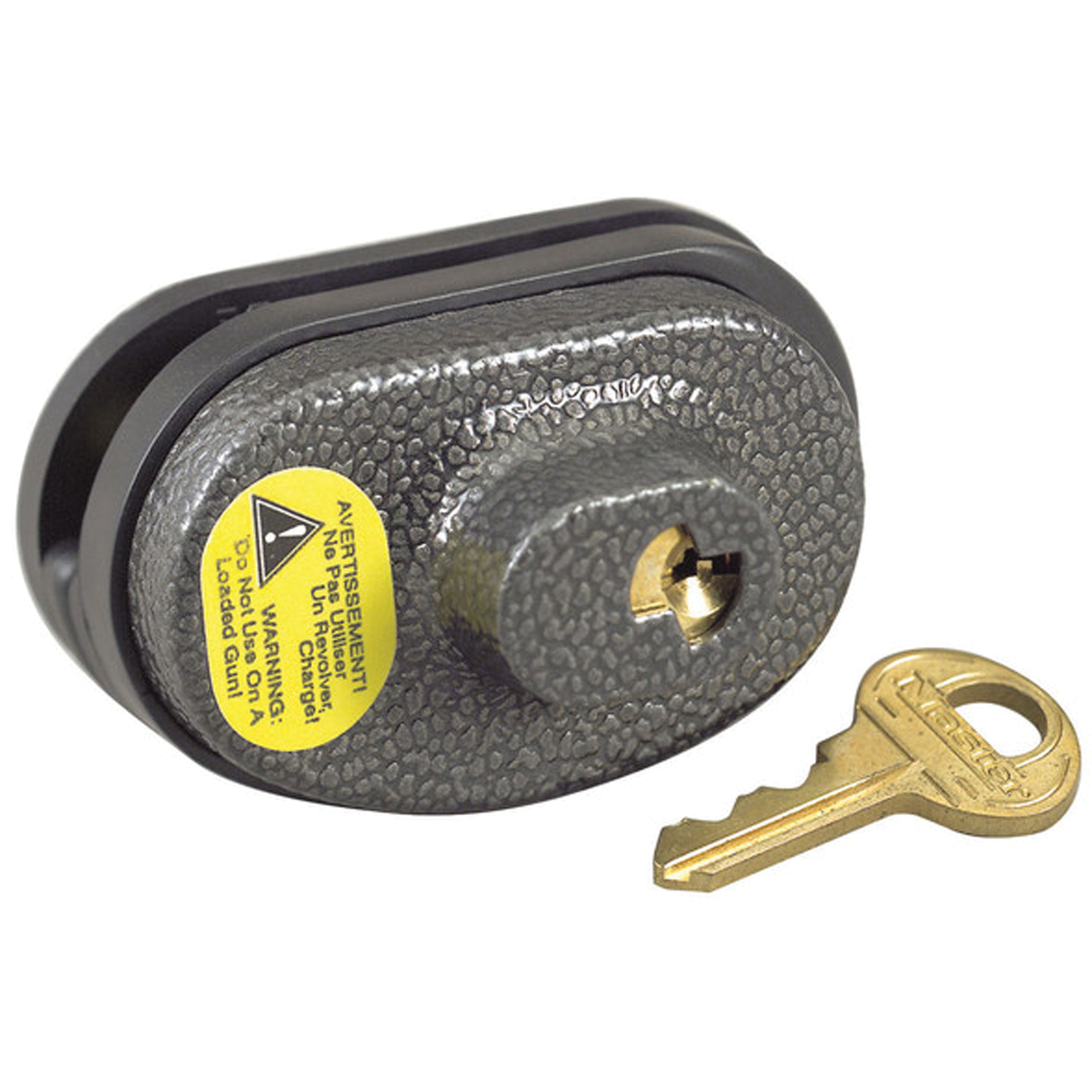 Master Lock 90KADSPT Trigger Guard Lock Keyed Alike Open With Key Blue Steel/Zinc Adjustable Firearm Fit- Universal