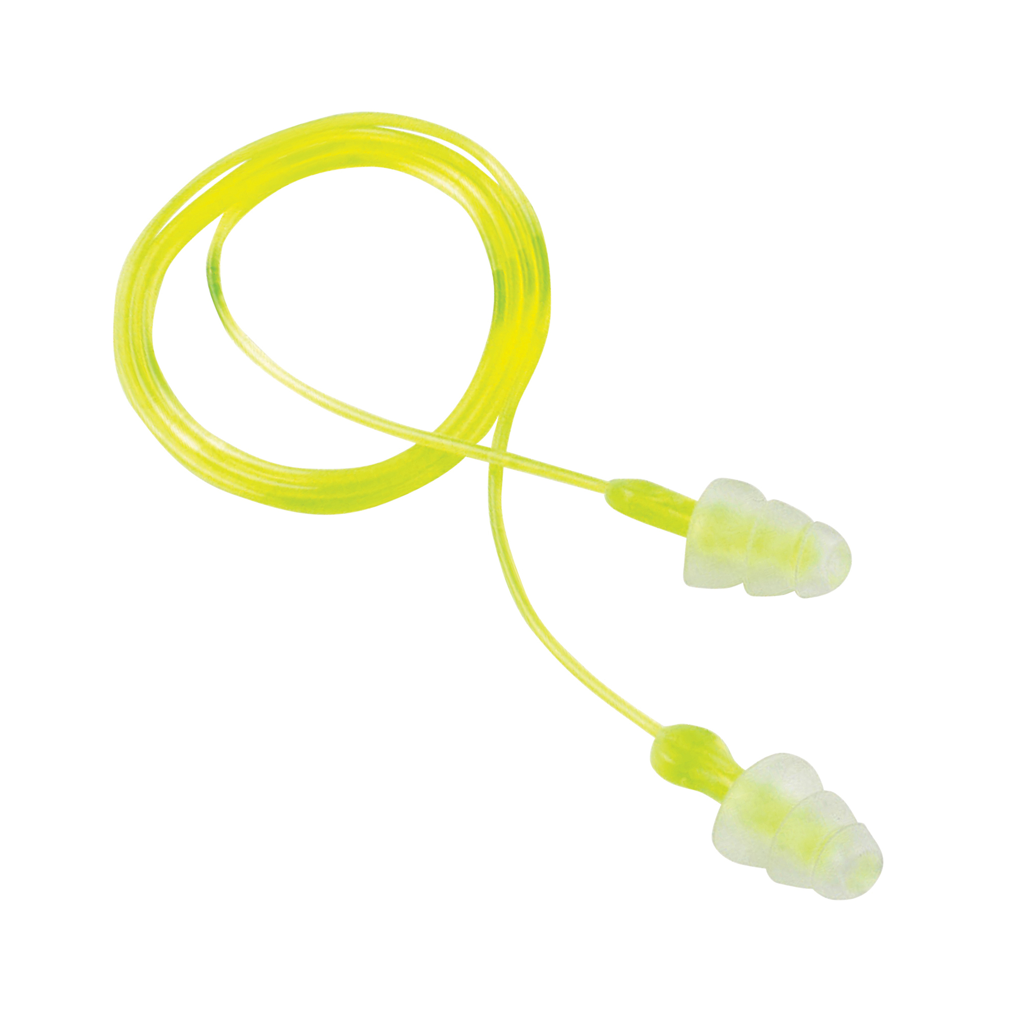 Peltor 97317 Tri-Flange Reusable Earplugs Polymer 26 dB In The Ear Yellow Buds with Yellow Cord Adult 3 Pair