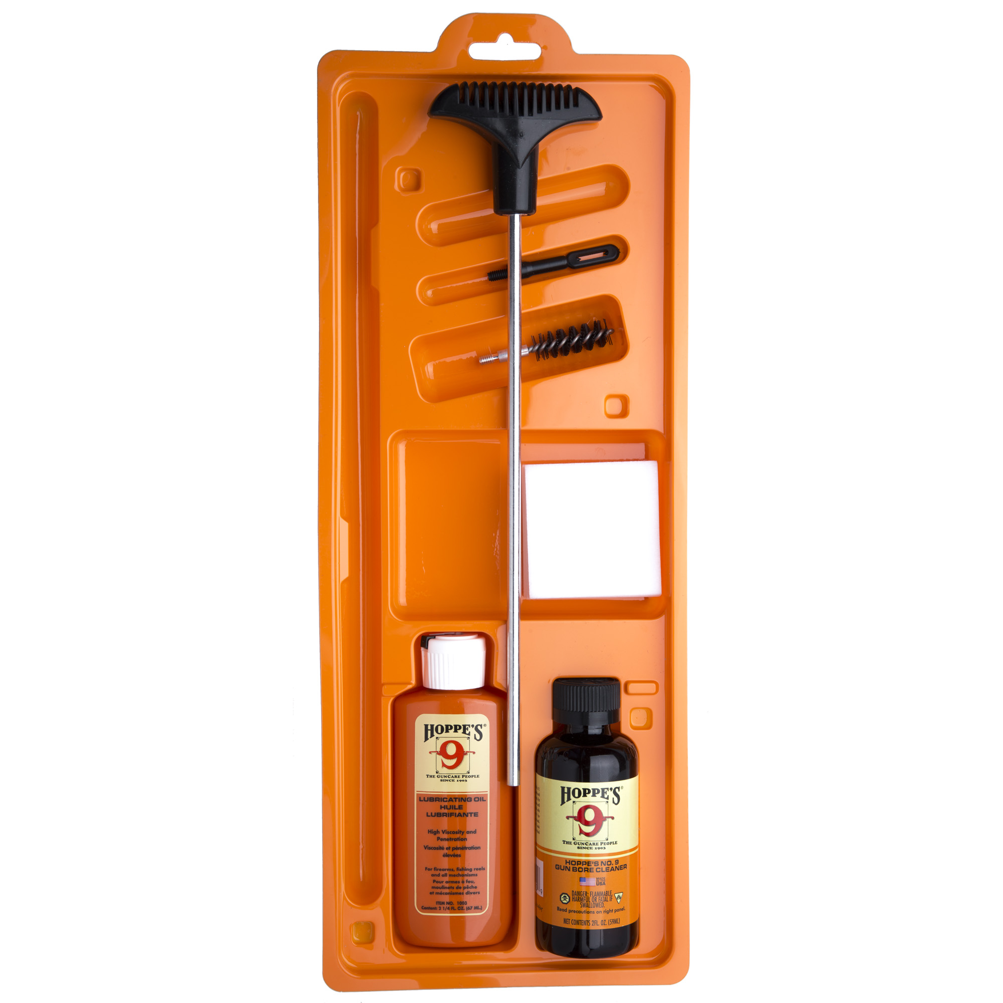 Hoppe’s PCO40B Pistol Cleaning Kit 10mm Auto/40 Cal Pistol Nylon Bristles Clamshell Pkg