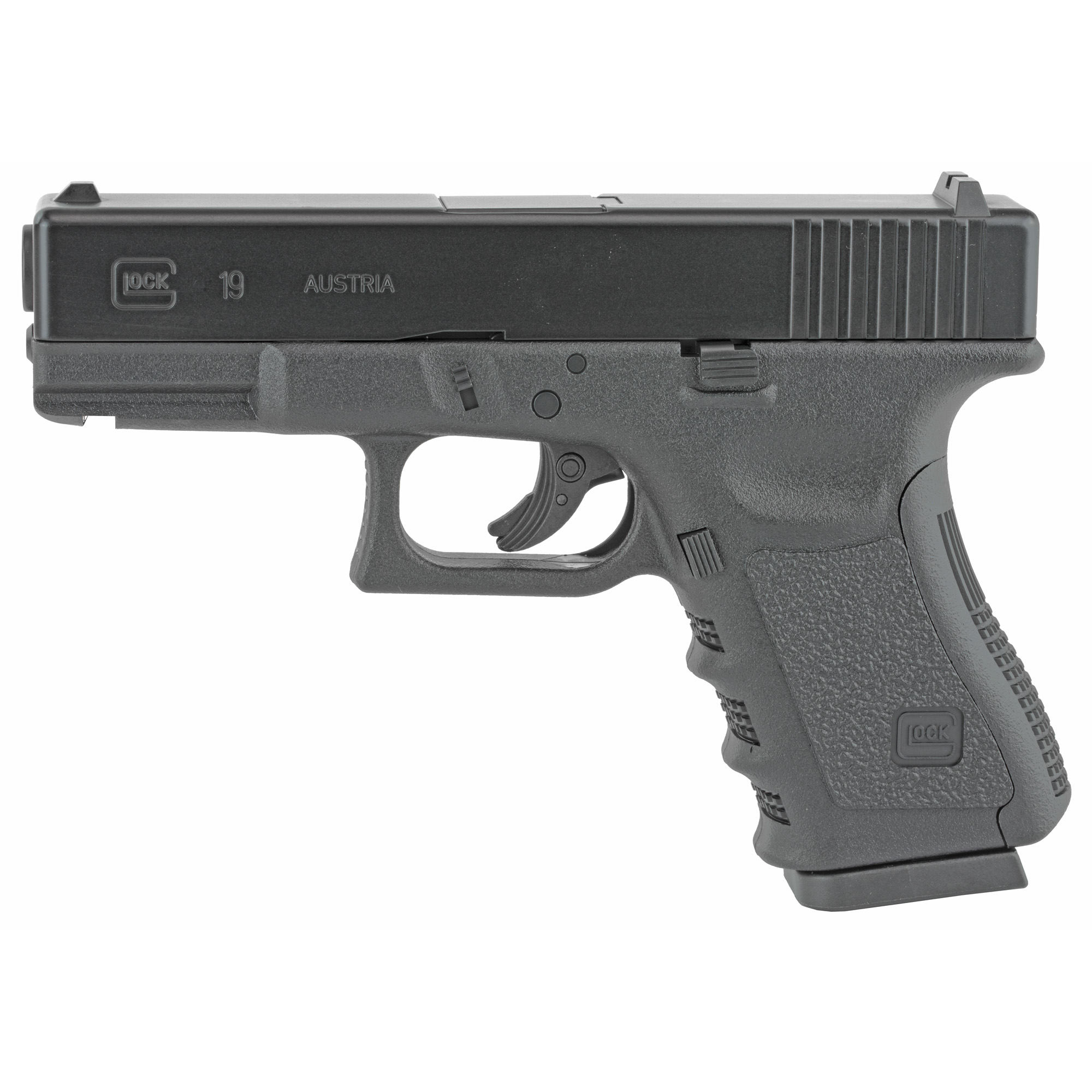 Umarex 2255200 Glock 19 Gen3 CO2 177 BB 16+1 4.25” Black Polymer Grips