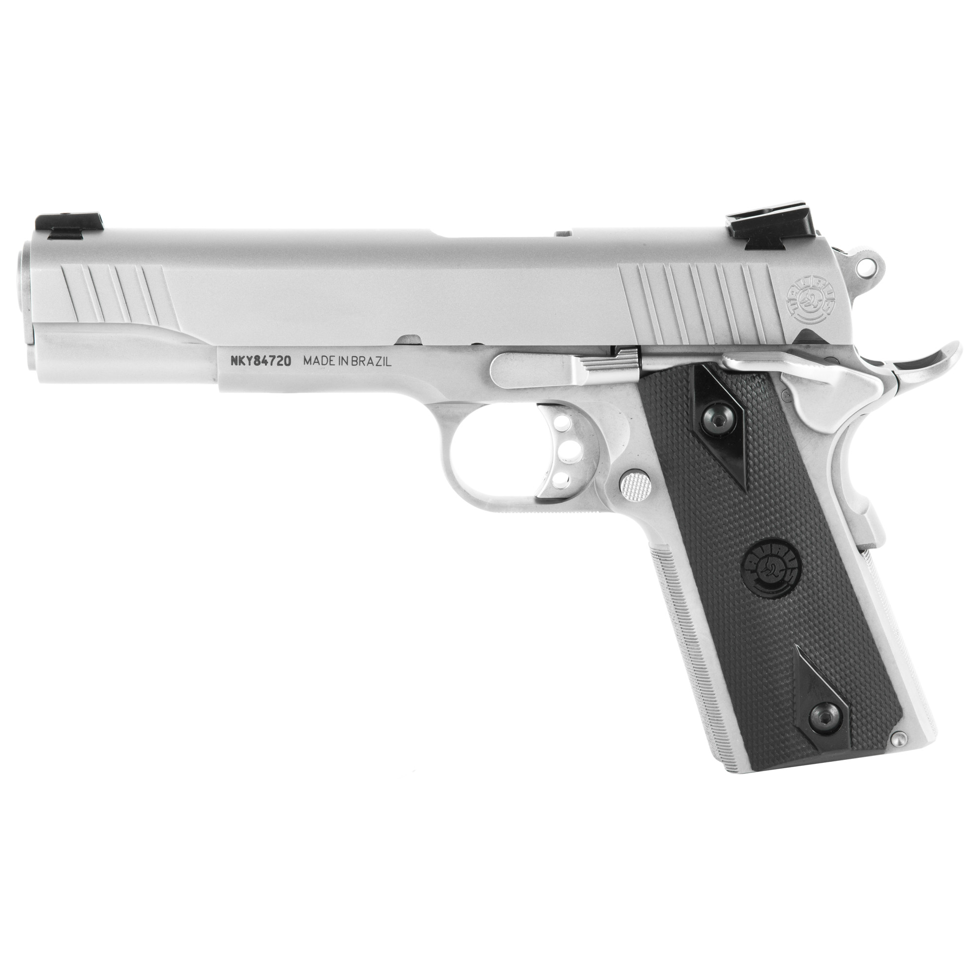 Taurus PT1911 45 ACP 5” 8+1 Matte Stainless Steel Checkered Black Polymer Grip