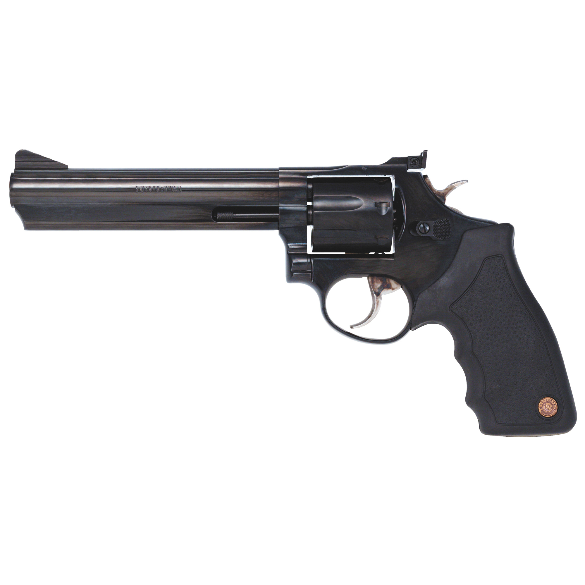Taurus 2-660061 66 Medium 357 Mag/38 Special +P 7 Shot 6” Matte Black Oxide Alloy Steel Barrel, Cylinder & Frame, Black Finger Grooved Rubber Grip, Transfer Bar Safety, Exposed Hammer