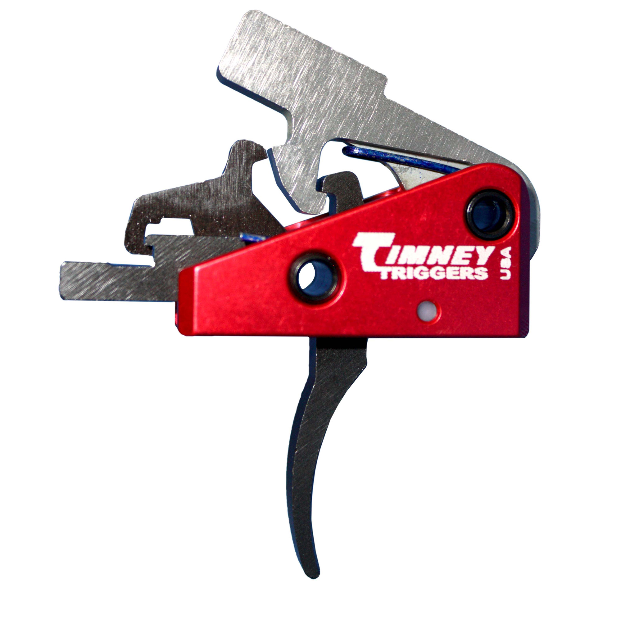 Timney Triggers 662S Targa Short Trigger Two-Stage Curved Trigger with 2 lbs Draw Weight & Black/Red Finish for AR-Platform