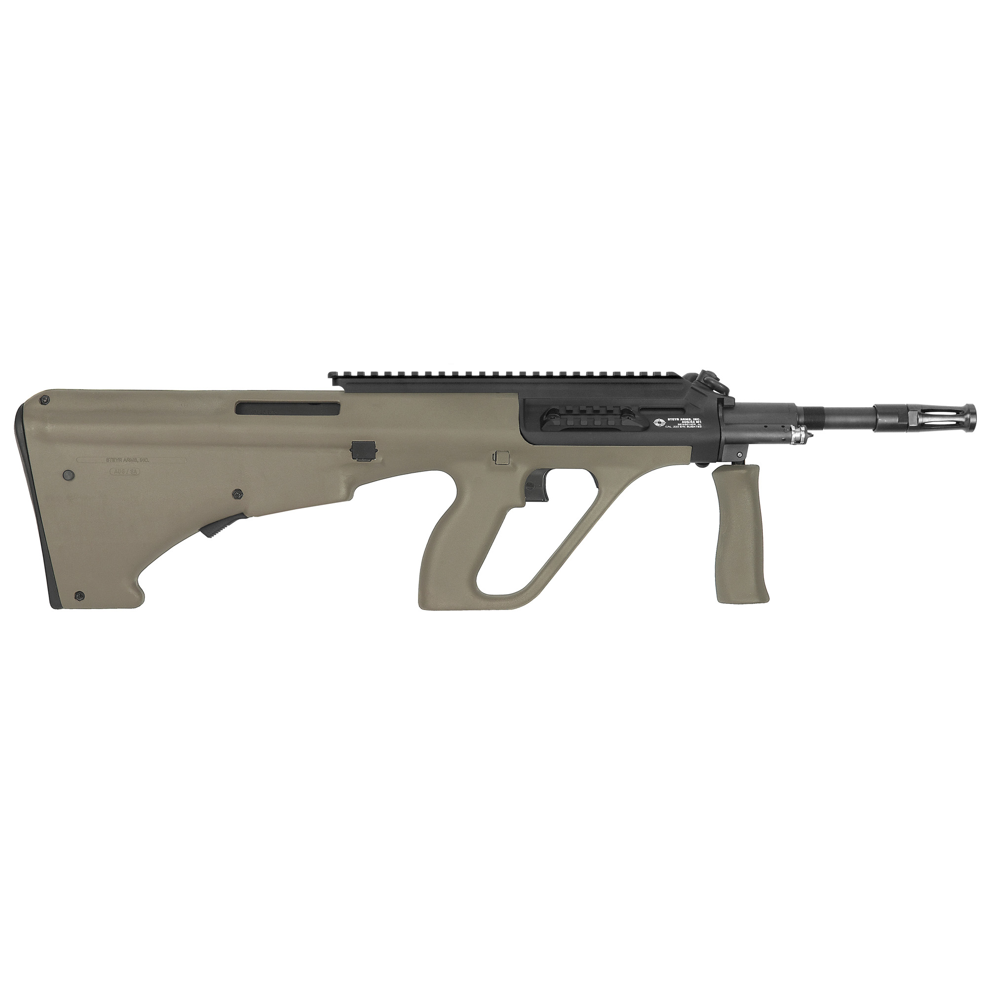 Steyr Arms AUGM1MUDEXT AUG A3 M1 5.56x45mm NATO 30+1 16”, Black Rec, Mud Brown Fixed Bullpup Stock & Collapsible Foregrip, Extended Pic Rail (OEM Mag)