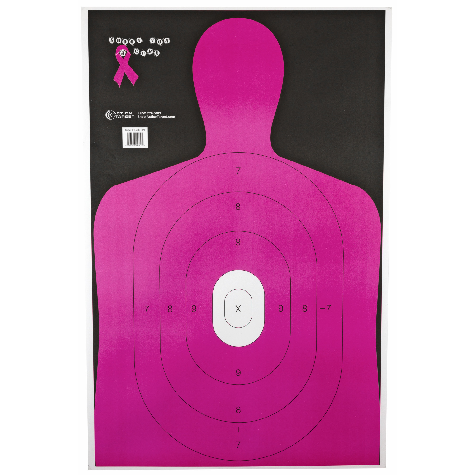Action Target B27ENPT100 Qualification Shoot for the Cure Silhouette Paper 23” x 35” Pink 100 Per Box