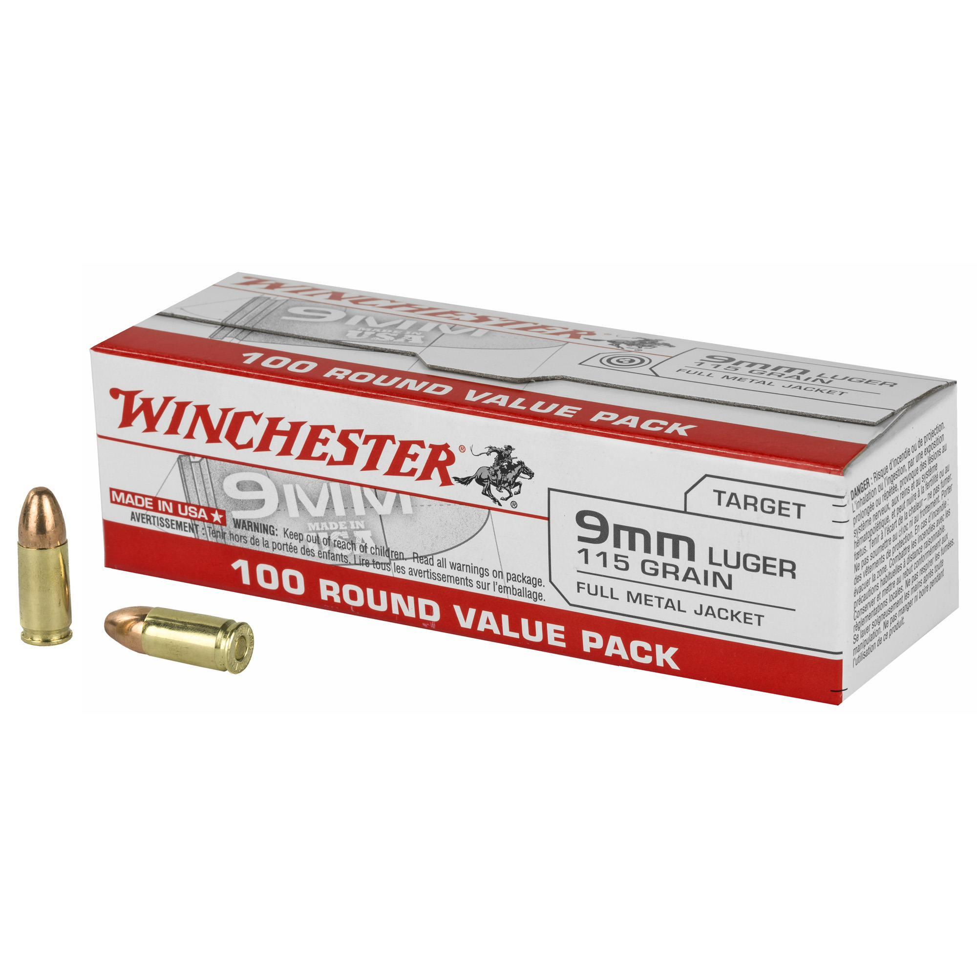 Winchester 9mm Luger 115 gr Full Metal Jacket (FMJ)