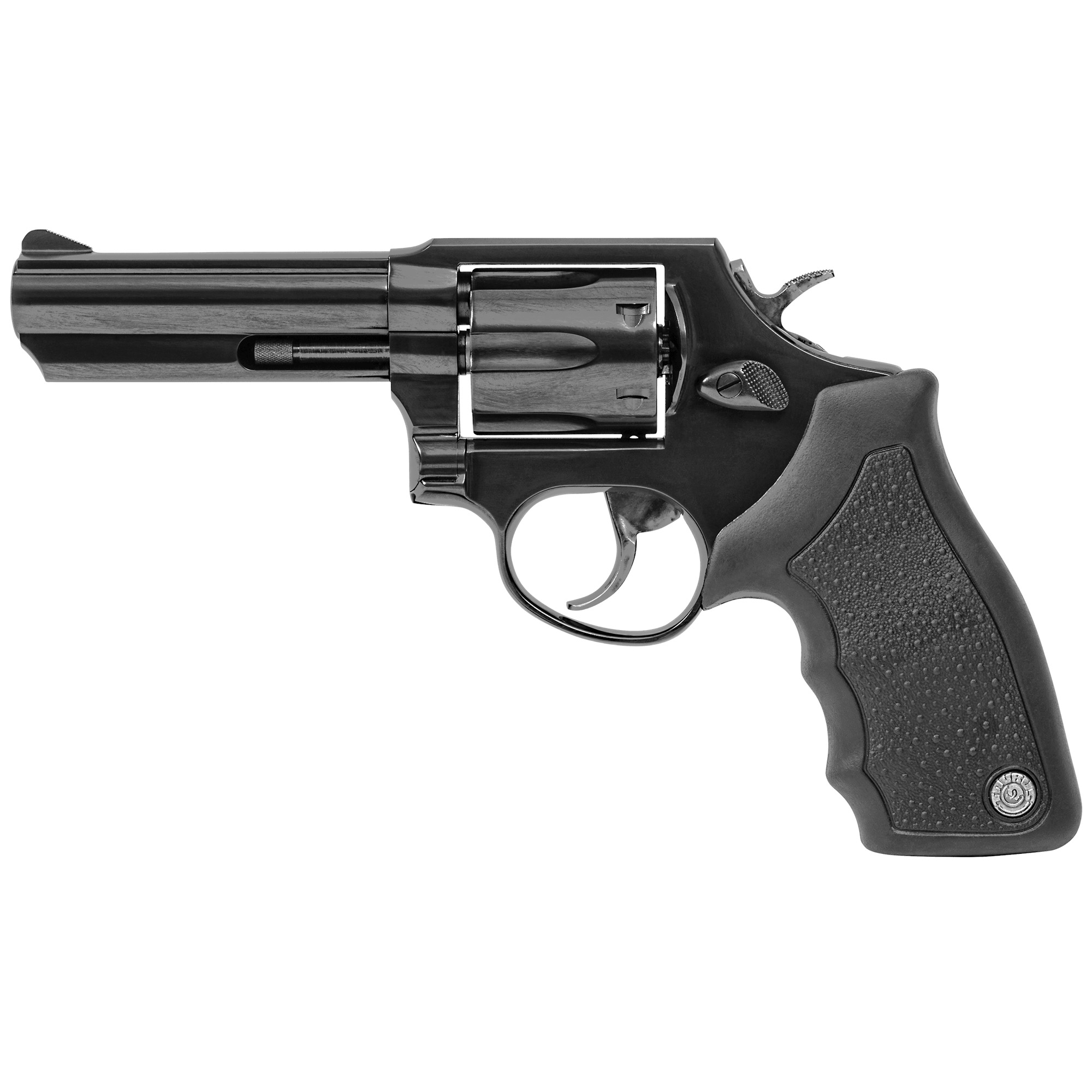 Taurus 2-650041 65 Medium 357 Mag/38 Special +P 6 Shot 4” Matte Black Oxide Barrel, Cylinder & Frame, Black Finger Grooved Rubber Grip, Transfer Bar Safety, Exposed Hammer