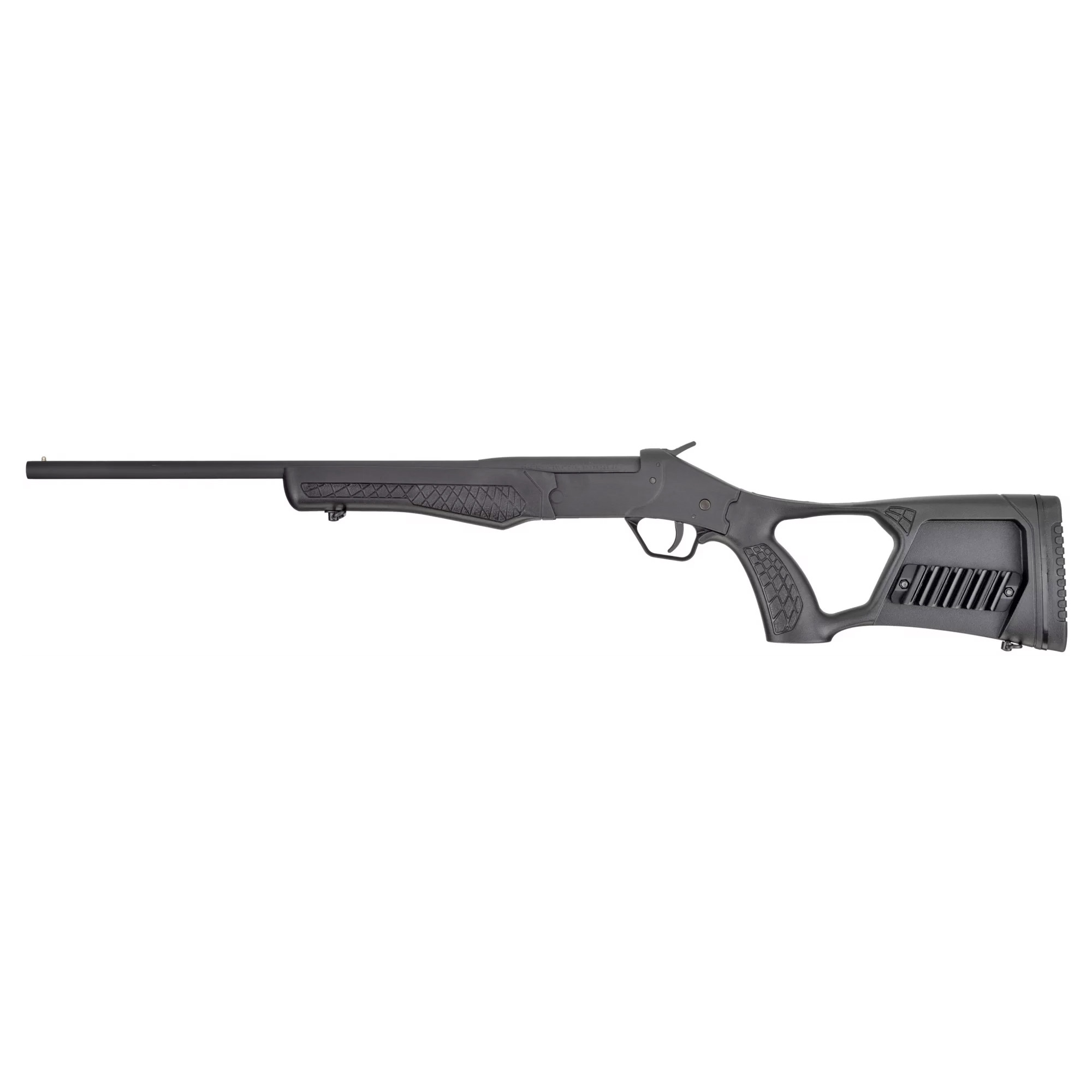 Rossi SSP1BK Tuffy Single Shot Youth 410 Gauge Break Open 3” 1rd 18.50” Matte Black Barrel, Matte Black Steel Receiver, Black Synthetic Thumbhole Stock w/Shell Holder, Right Hand