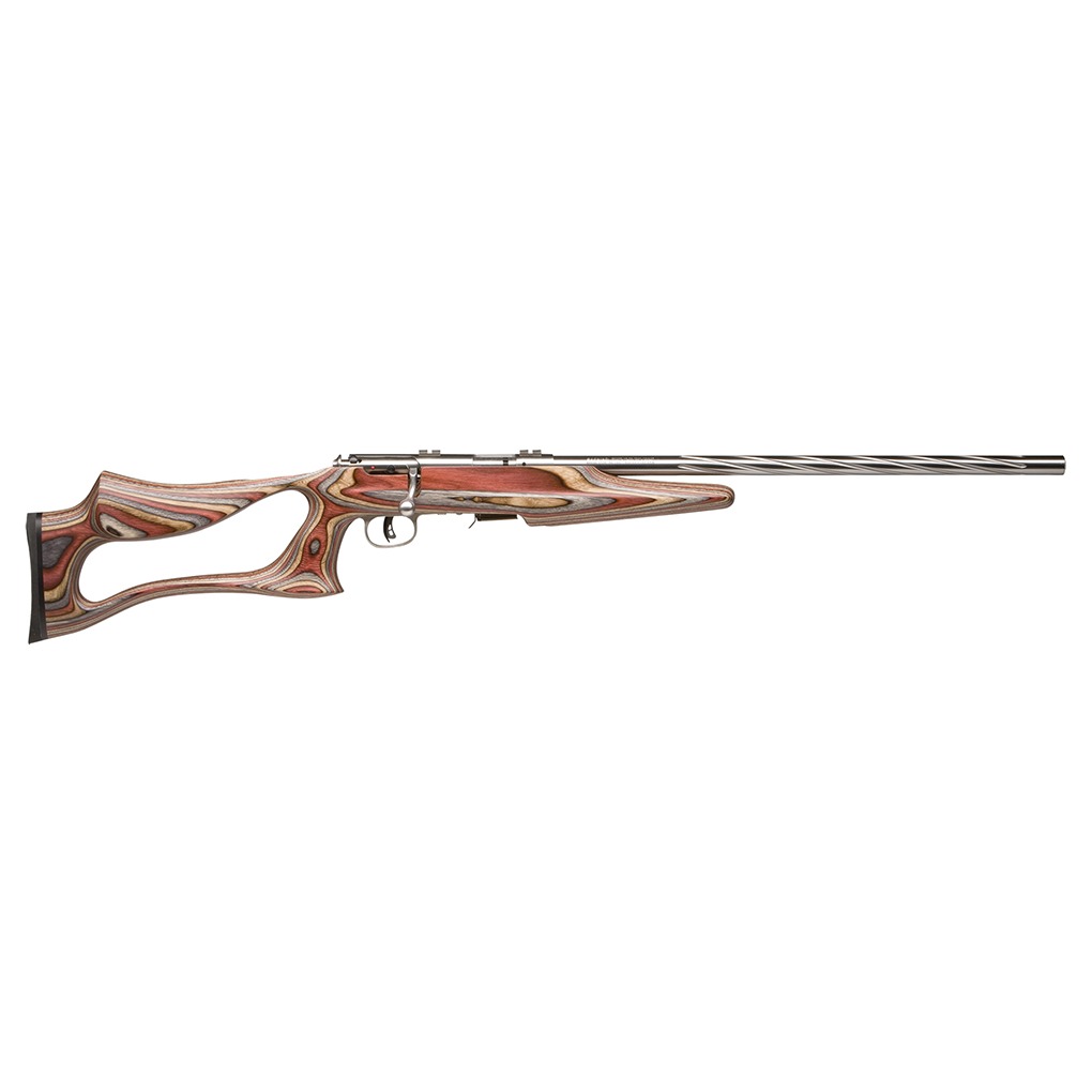 Savage Arms 92750 93 BSEV Full Size 22 WMR 5+1 21” Matte Heavy Spiral Fluted Barrel, Matte Stainless Steel Drilled & Tapped Receiver, Royal Jacaranda Thumbhole Laminate Stock, Right Hand