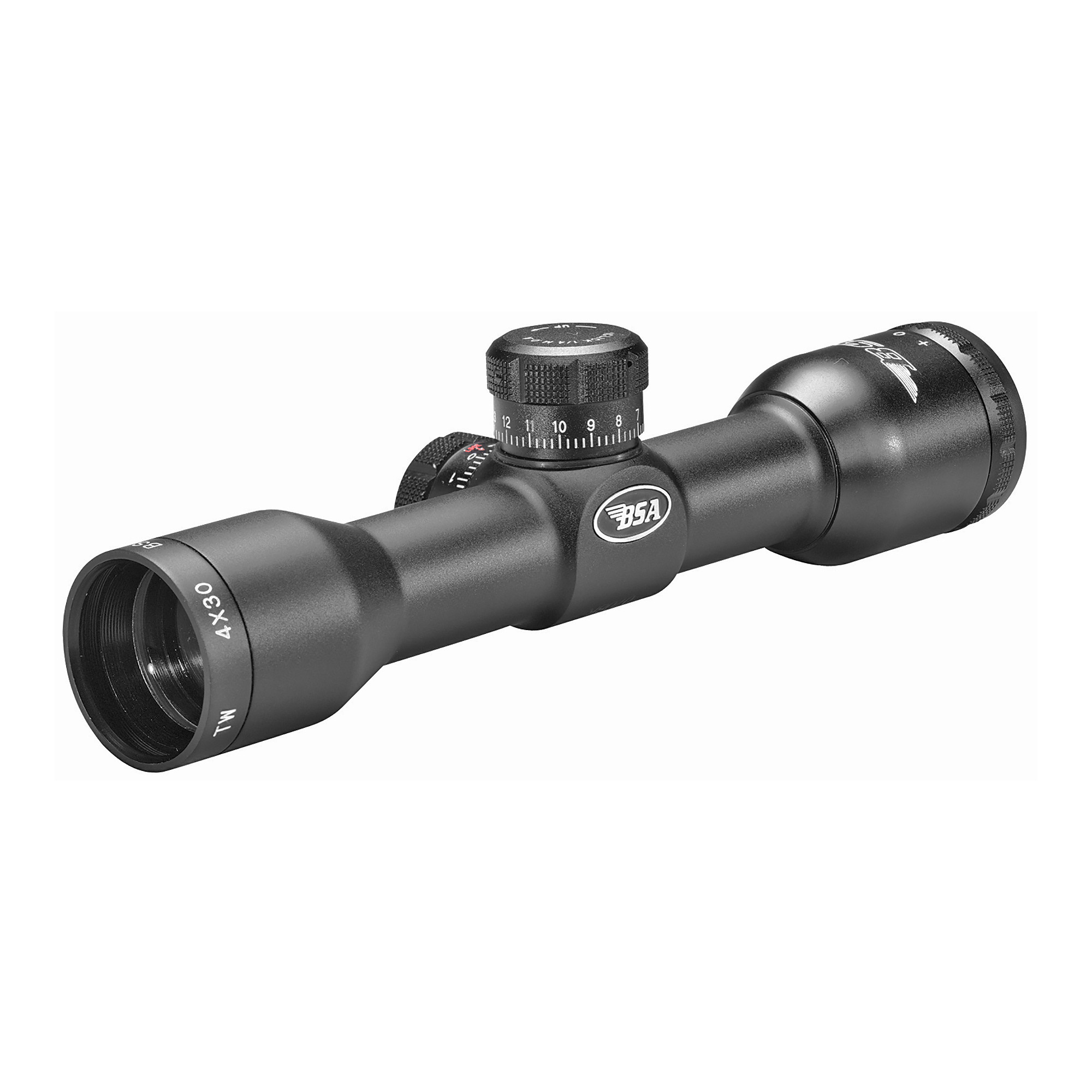 BSA TW4X30 Tactical Weapon Black Matte 4x 30mm 1” Tube Mil-Dot Reticle Features AR & SKS Mounts & Rings