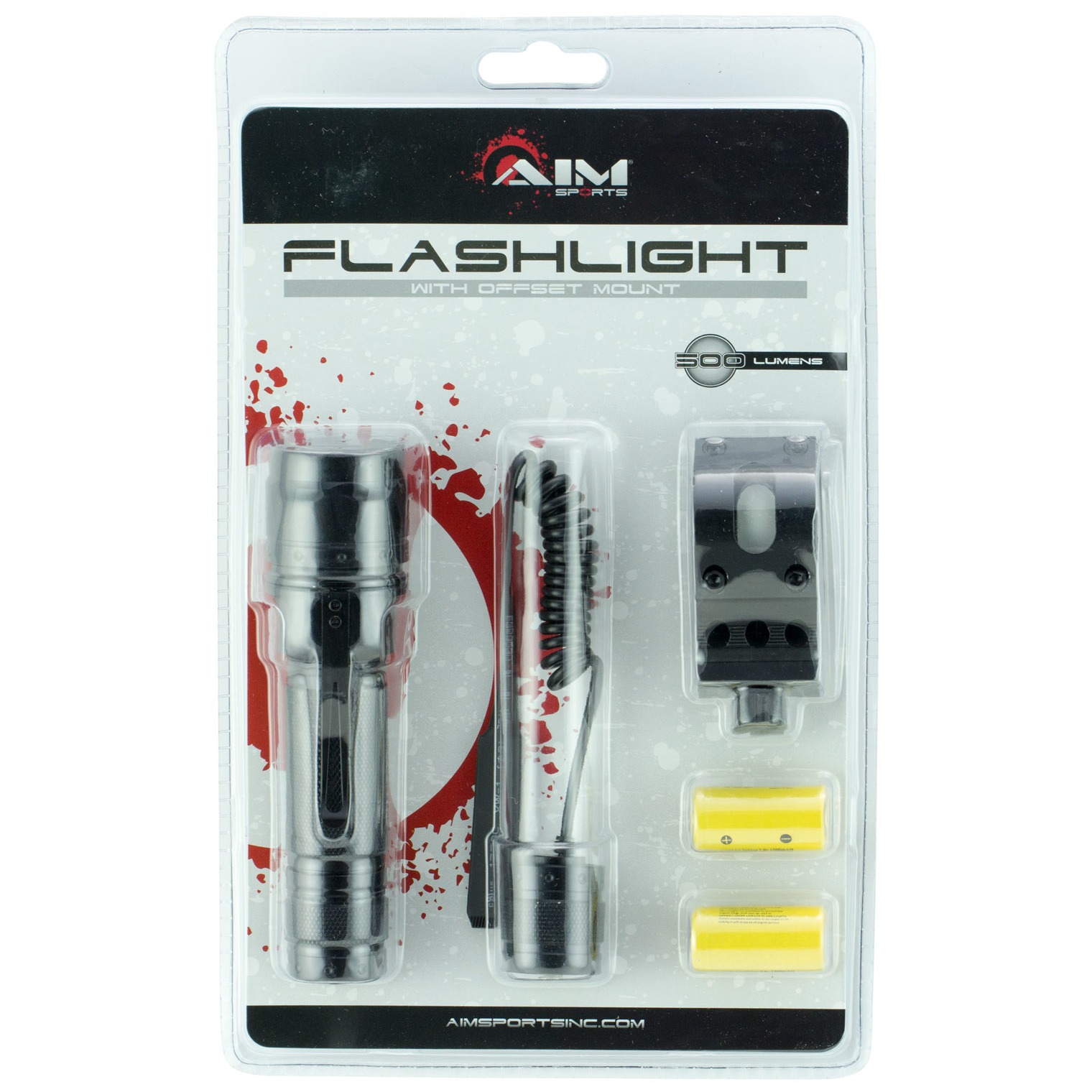 Aim Sports FHD500B Flashlight Black Anodized 500 Lumens White CREE LED