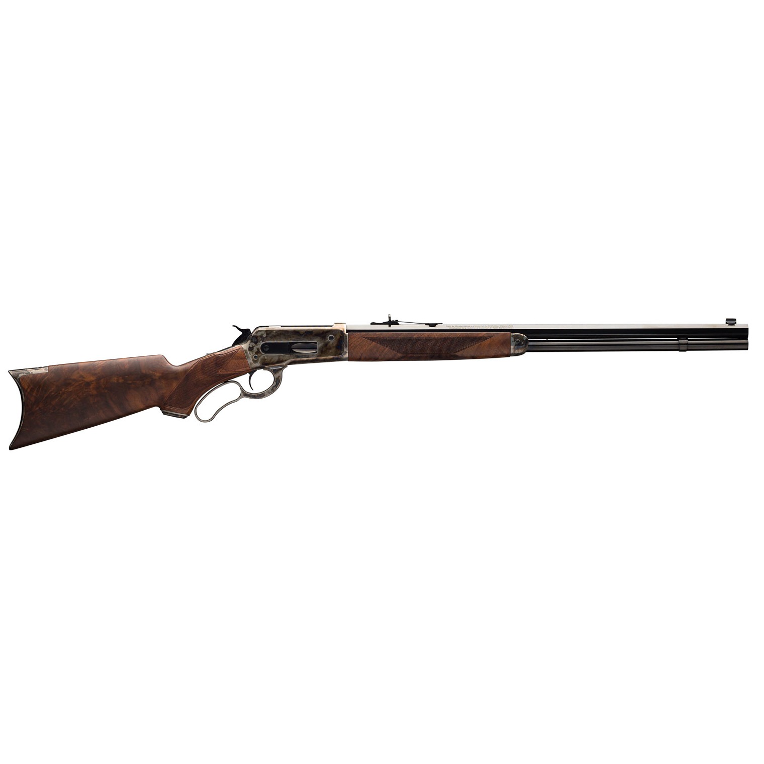 Winchester Repeating Arms 534227171 Model 1886 Deluxe 45-90 Win 8+1 24” Brushed Polish Blued Octagon Barrel, Color Case Hardened Drilled & Tapped Steel Receiver, Satin Walnut Fixed w/Pistol Grip Stock