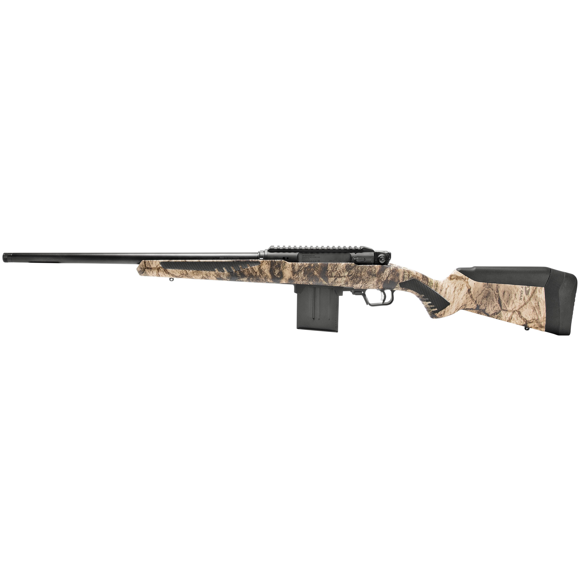 Savage Arms 57657 Impulse Predator Full Size 22-250 Rem 10+1 20” Matte Black Threaded Barrel, Matte Black Aluminum Receiver w/Picatinny Rail, Mossy Oak Terra Gila Synthetic AccuStock, Ambidextrous