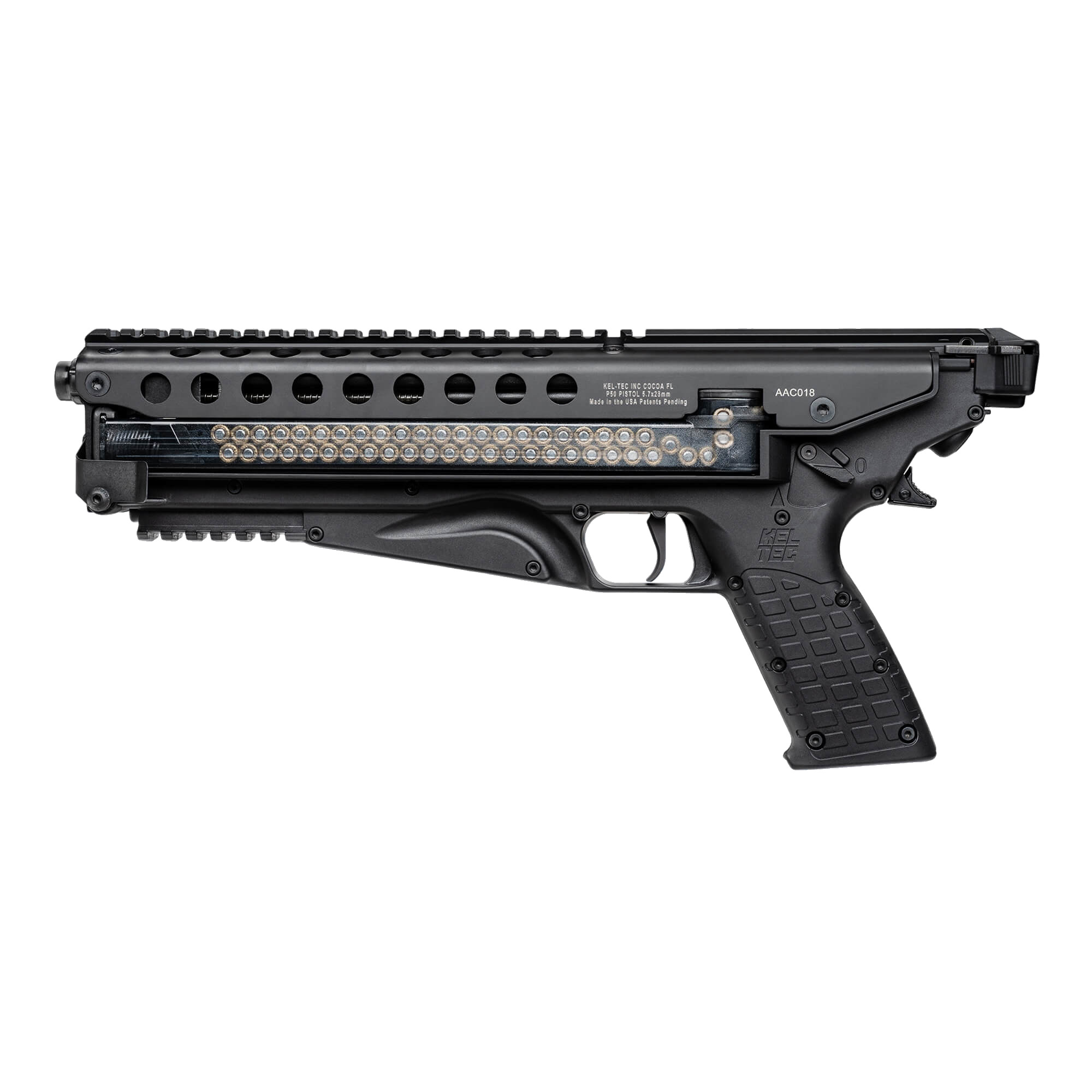 Kel-Tec P50 5.7x28 Semi Auto Pistol 9.60” 50+1 Black Polymer Grip