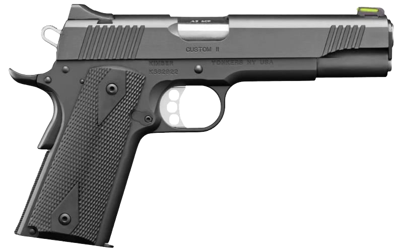 Kimber 3700551 Custom II Pistol, 10mm, 5 in Barrel, Matte Black Oxide Frame/Slide, 8 Rd