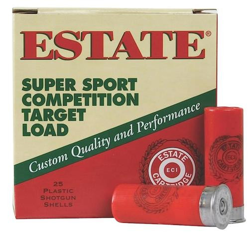 Estate Super Sport Target 12 Ga, 2 3/4", 1-1/8oz, 8 Shot, 25rd/Box