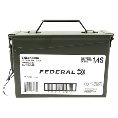 FEDERAL 5.56 AMMO 55 GRAIN FMJ 400 ROUND AMMO CAN - XM193ML1X