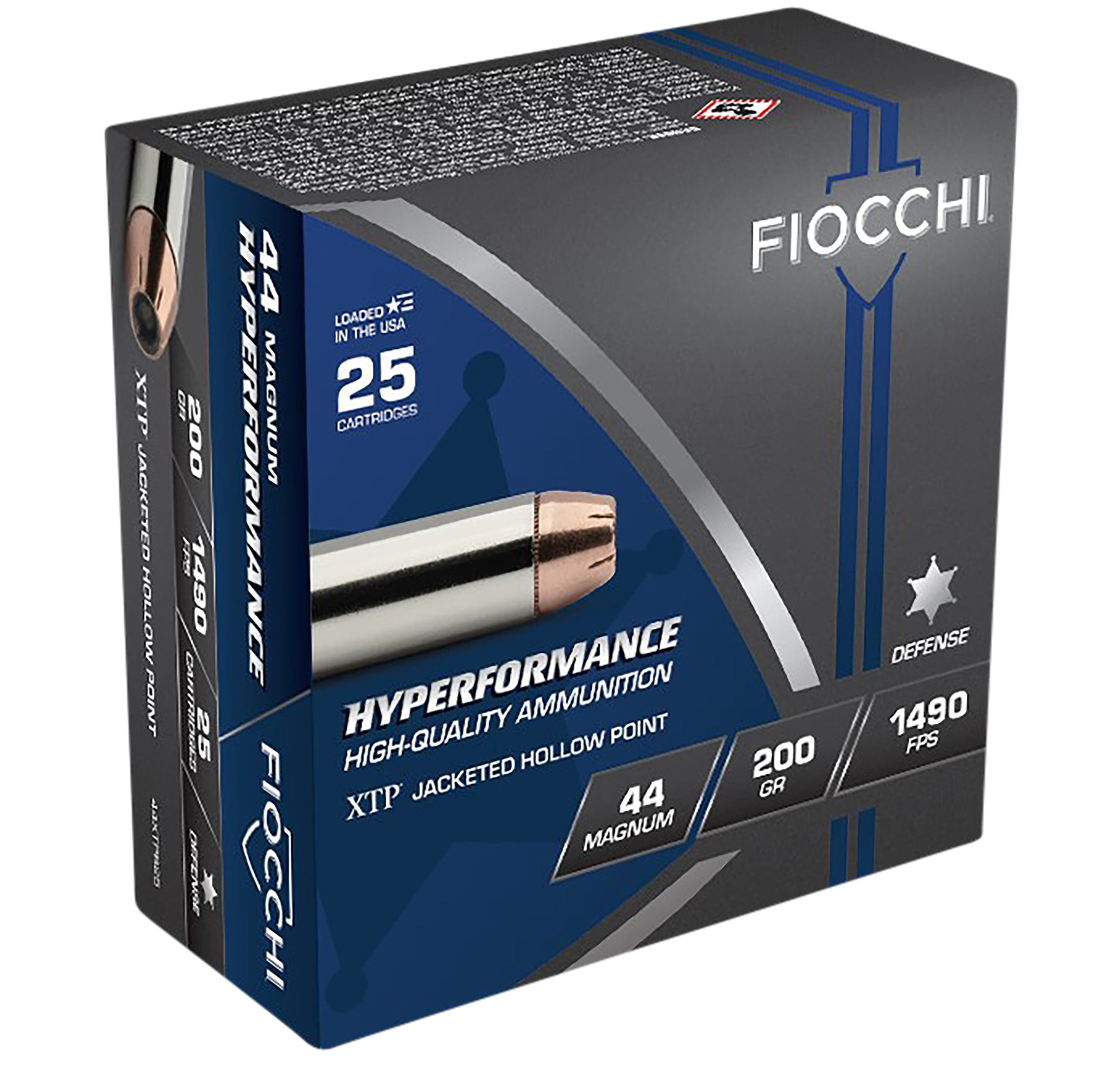 Fiocchi Hyperformance 44 Rem Mag 200gr Hornady XTP Hollow Point 25/Box - Box or Case
