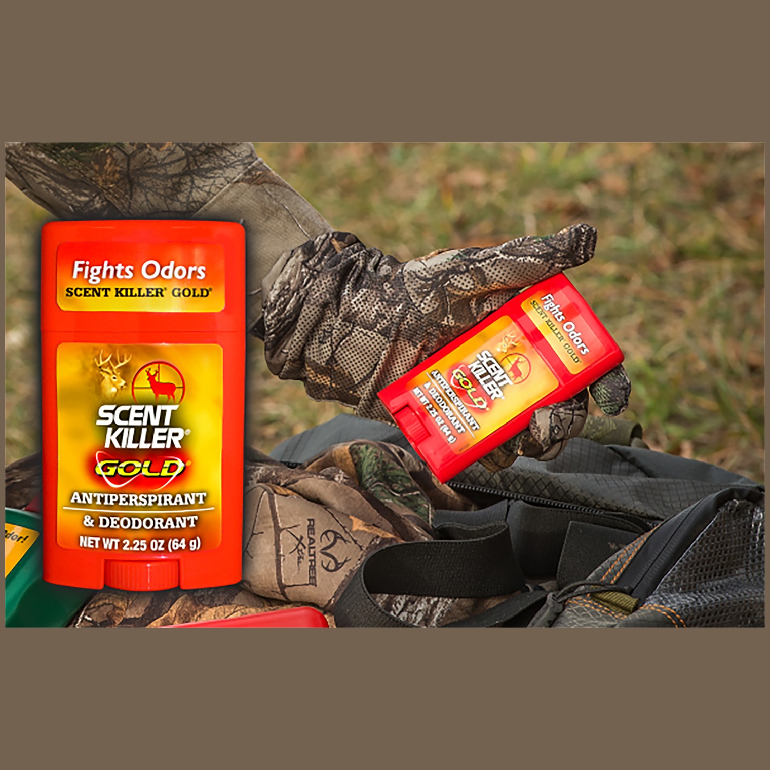 Wildlife Research 1247 Scent Killer Gold Antiperspirant & Deodorant Odor Eliminator Odorless Scent 2.25 oz Stick
