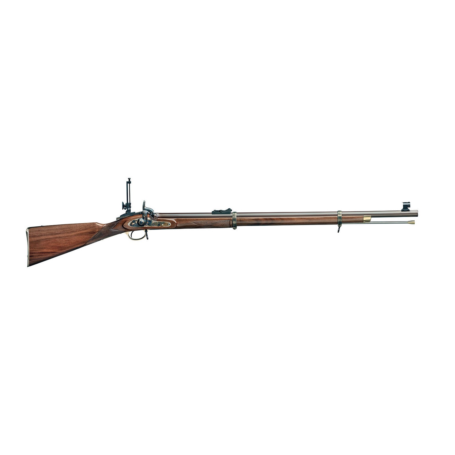 Taylors & Company 210034 Pedersoli Volunteer Target 451 Cal Percussion 33” Single Shot Barrel, Browned Steel Receiver, Fixed Checkered Walnut Stock