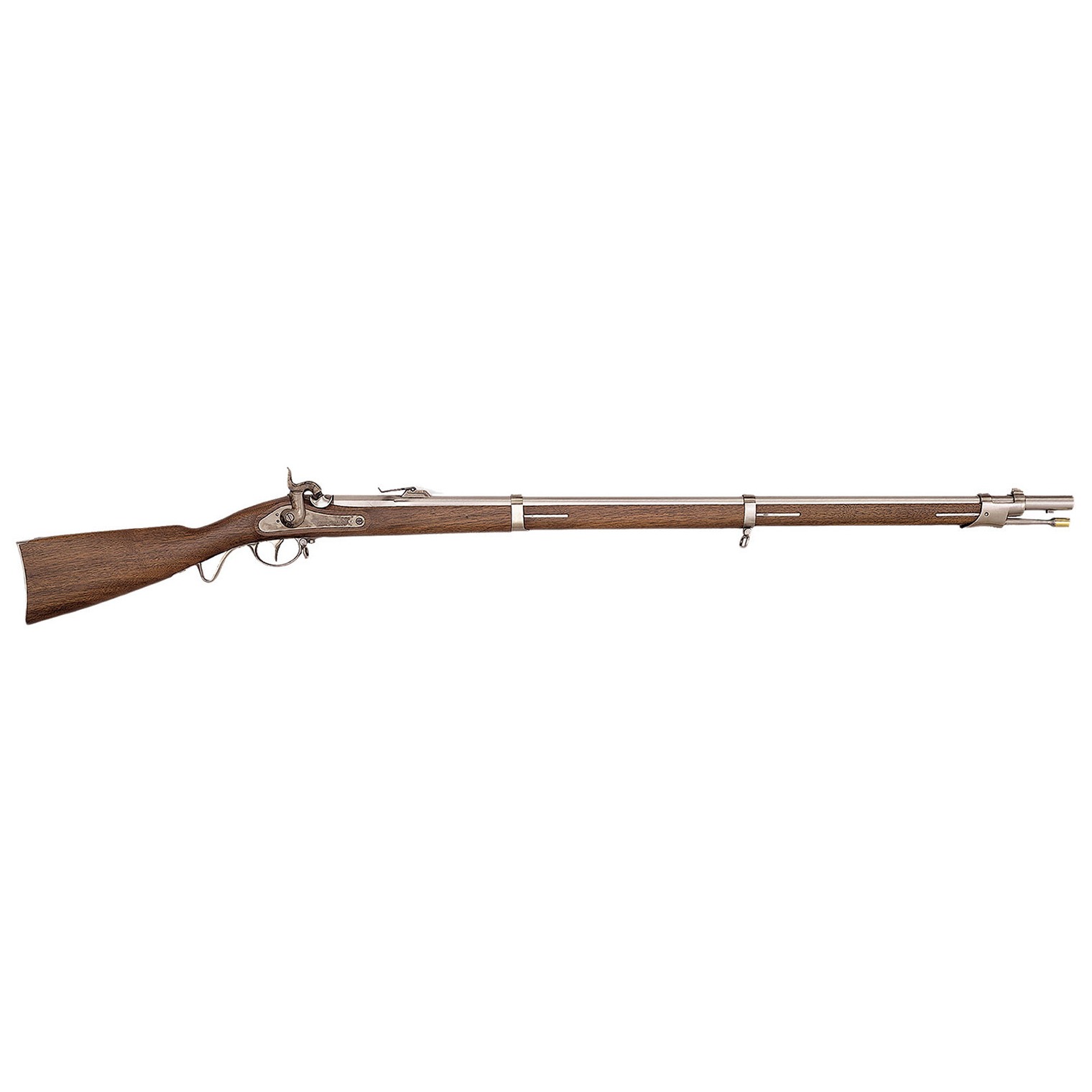 Taylors & Company 210100 1857 Wurttemberg-Mauser Pedersoli 54 Cal Percussion 39.38” White Steel Barrel & Receiver, Fixed Walnut Stock, Musket Cap Percussion, Right Hand
