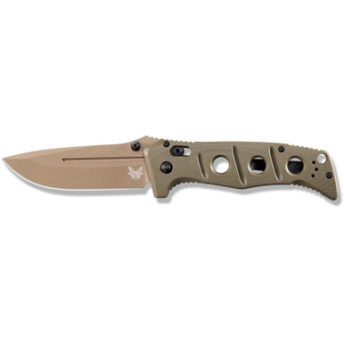 Benchmade 275FE-2 Adamas Folding Knife 3.78" Drop Point CMP-CRUWEAR Flat Dark Earth Blade G-10 Handle Ranger Green