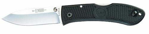 KABAR Dozier, Hunter, Folding Knife, AUS 8A/Satin, Plain, National Breast Cancer Foundation, Dual Thumb Stud/Pocket Clip, 4.25", Black Zytel, Box