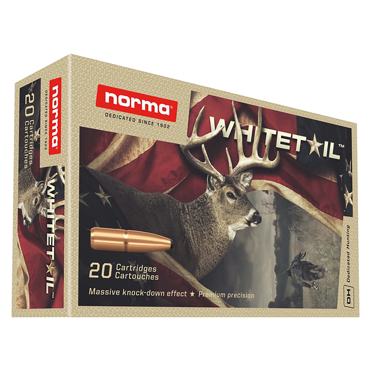 Norma Ammunition 20169562 Dedicated Hunting Whitetail 270Win 130gr Pointed Soft Point 20 Per Box/10 Case