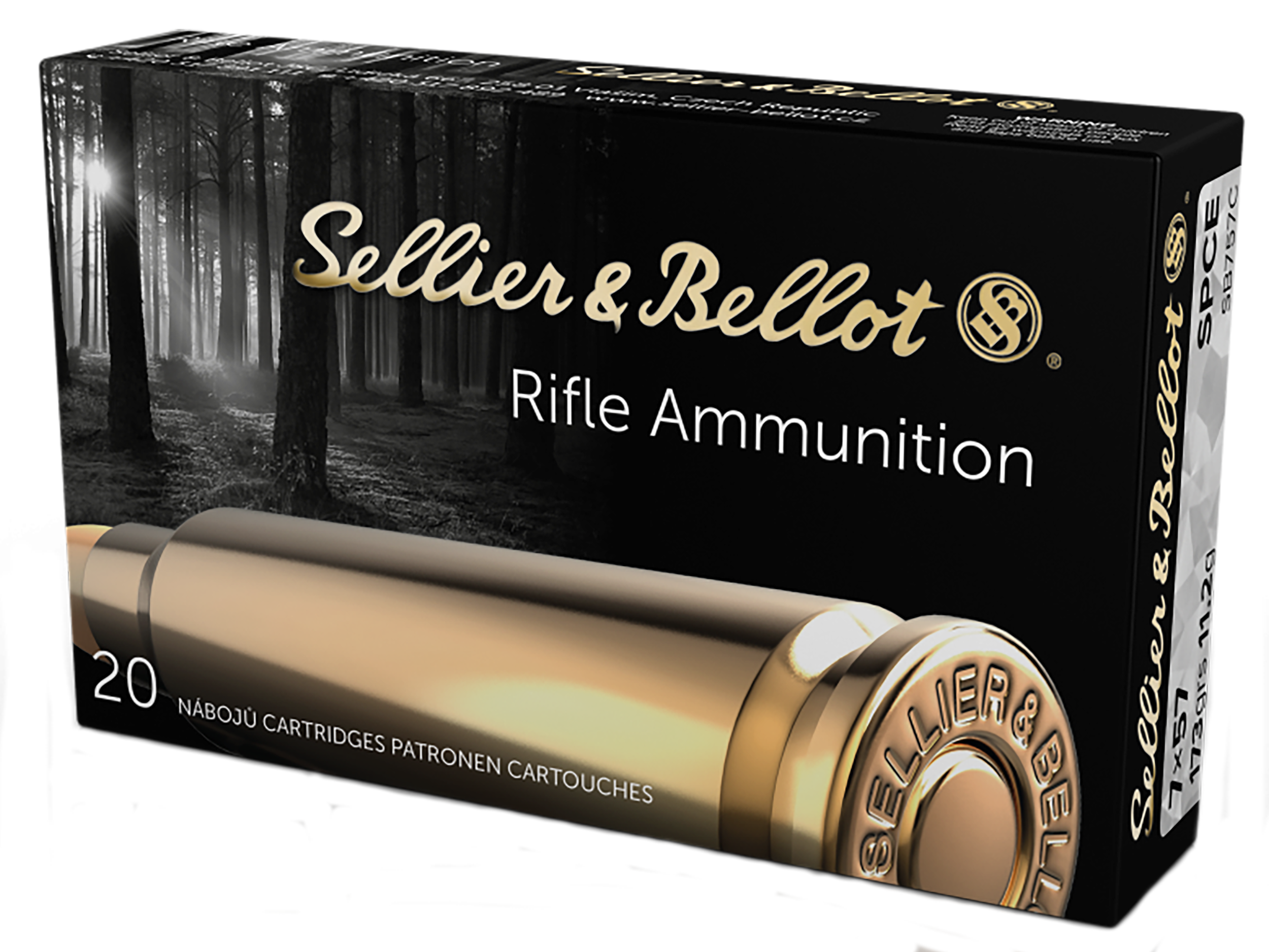 Sellier & Bellot SB757C Rifle 7x57mm Mauser 173gr Soft Point Cut-Through Edge 20 Rd - Box or Case