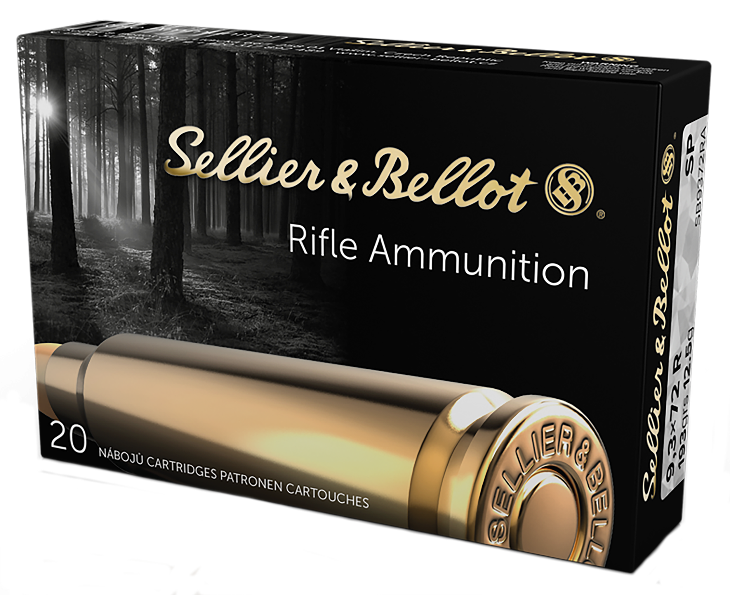 Sellier & Bellot SB9372RA 9.3x72R 193gr 20/Bx Soft Point Rifle Ammo - Box or Case