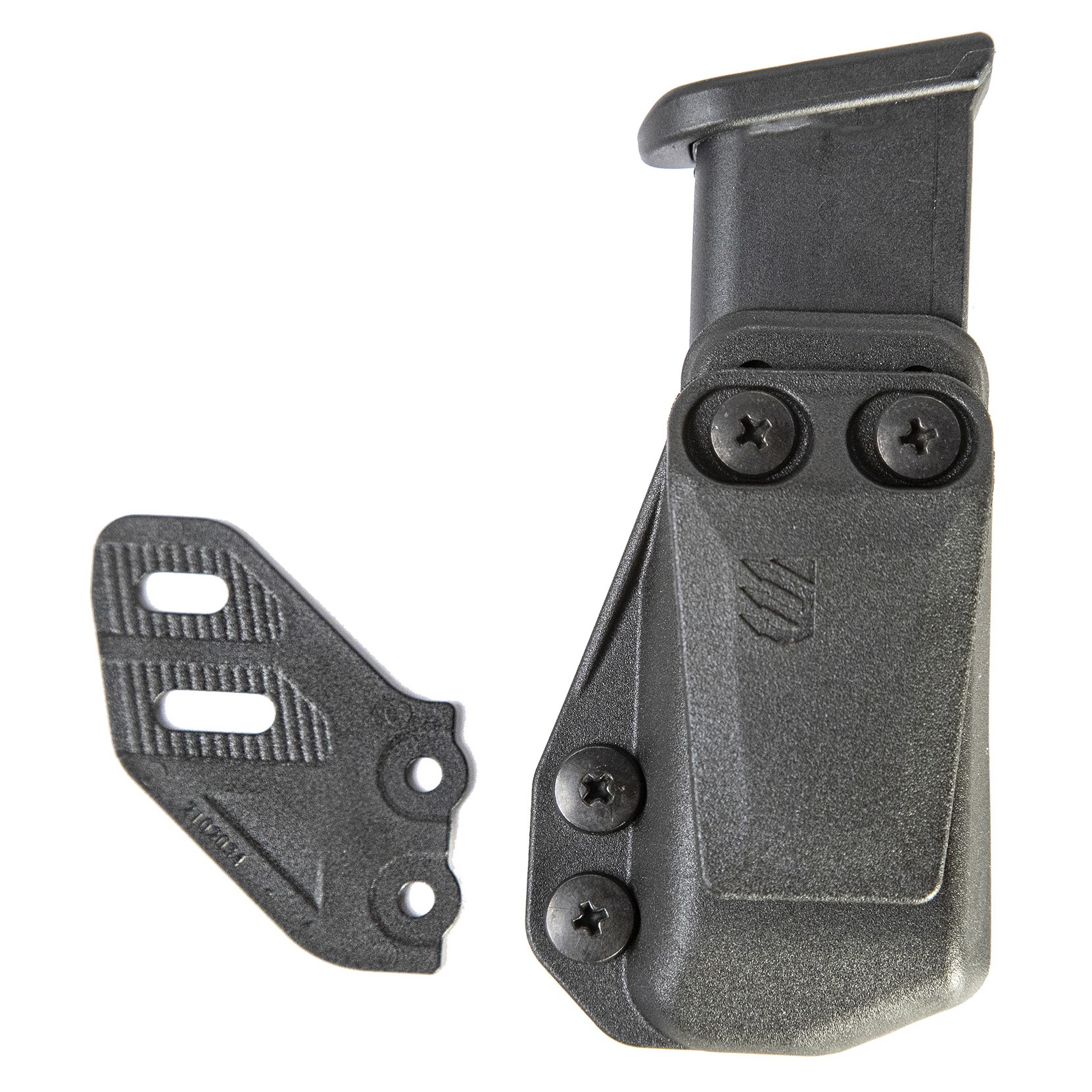 Blackhawk 416A03BK Stache Mag Carrier IWB Single Stack Belt Clip Mount Fits Belts 1.50” Wide Black Polymer Ambidextrous