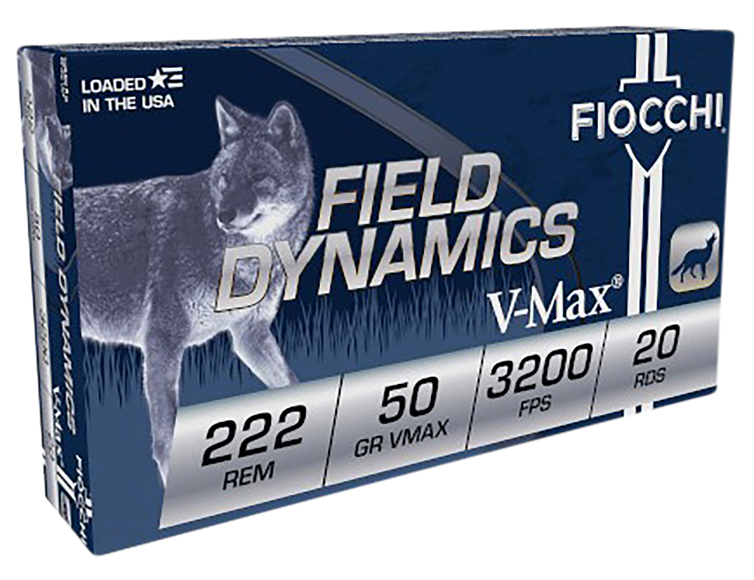 Fiocchi Field Dynamics 222 Rem 50gr Hornady V-Max - Box or Case