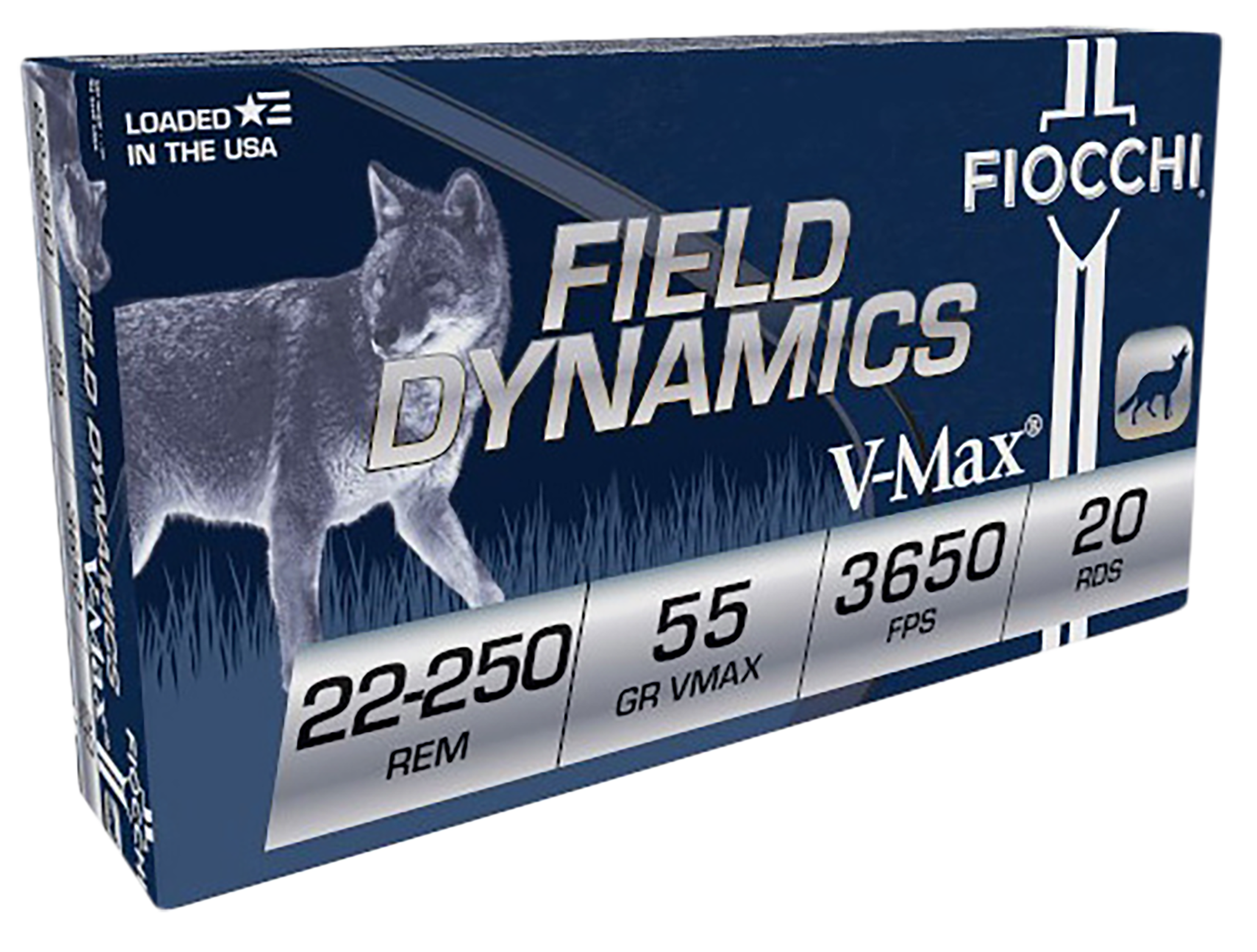 Fiocchi Field Dynamics 22-250 Rem 55gr Hornady V-Max - Box or Case