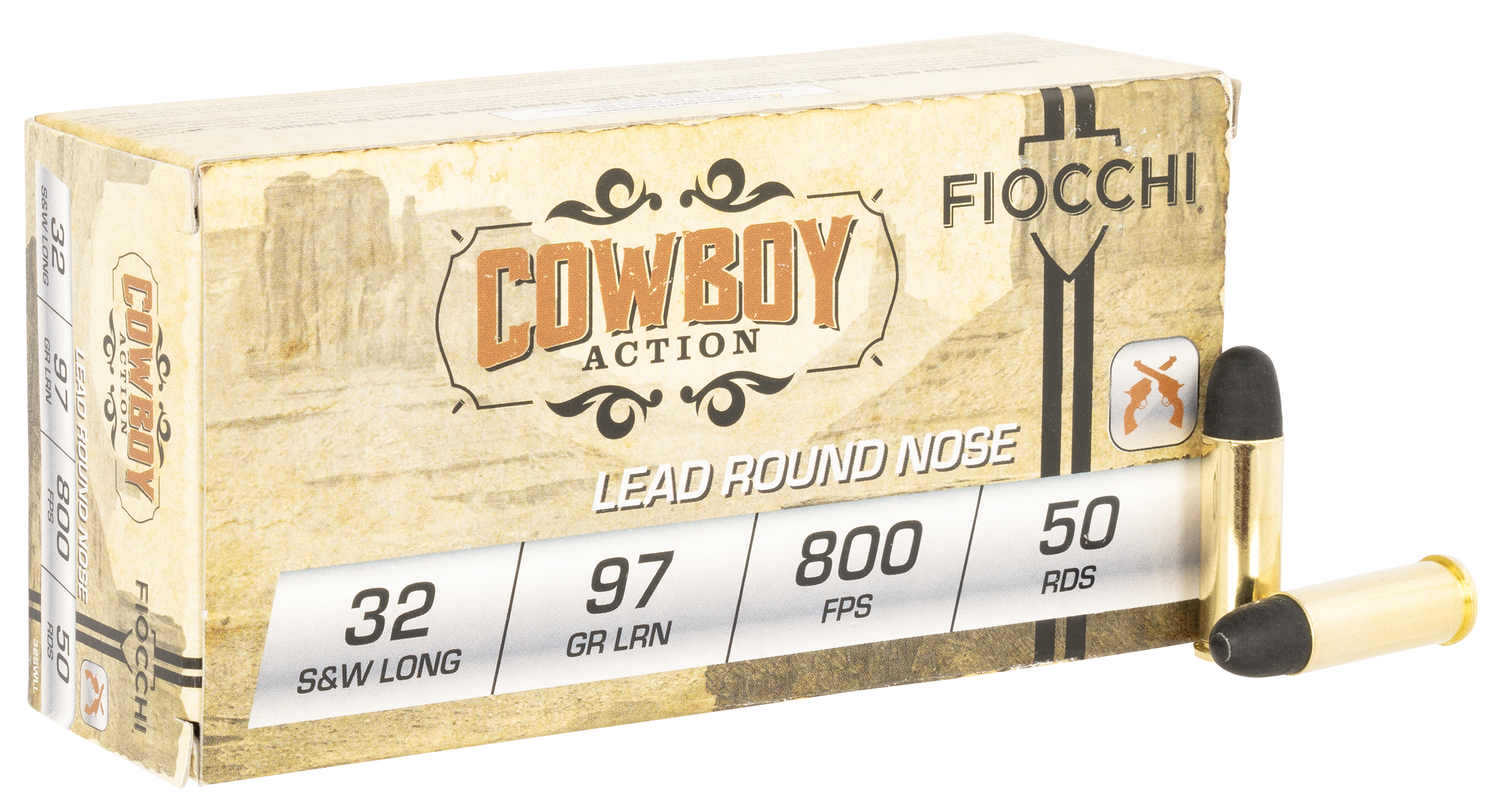 Fiocchi Cowboy Action 32 S&W Long 97gr Lead Flat Point - Box or Case