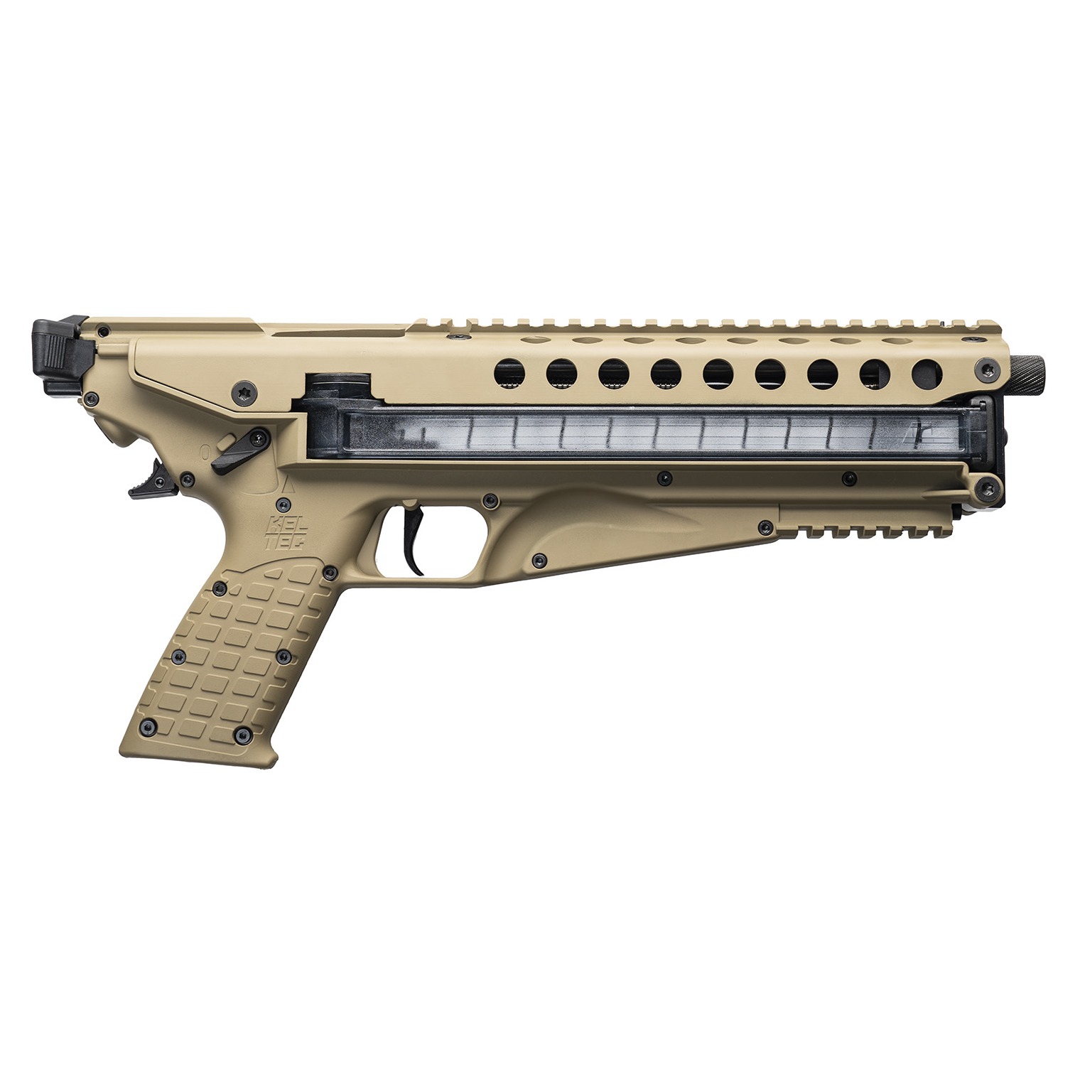 Kel-Tec P50TAN P50 5.7x28mm 9.60” 50+1 (2), Tan, Polymer Frame, Fiber Optic Sight