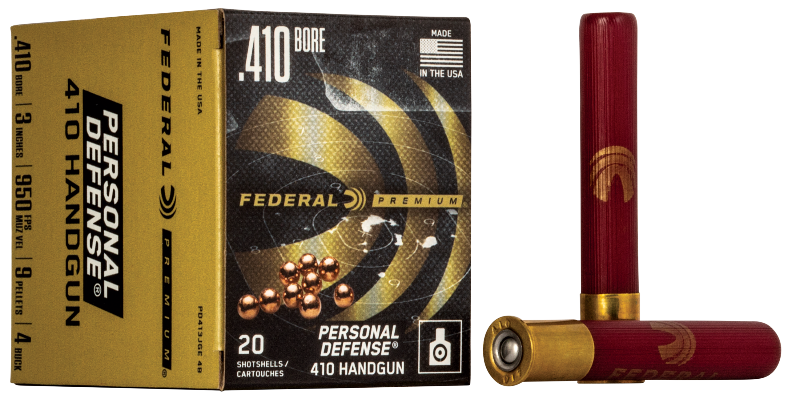 Federal Premium Personal Defense 410 Gauge 3" 9 Pellets #4 Buck 20 Rd - Box or Case