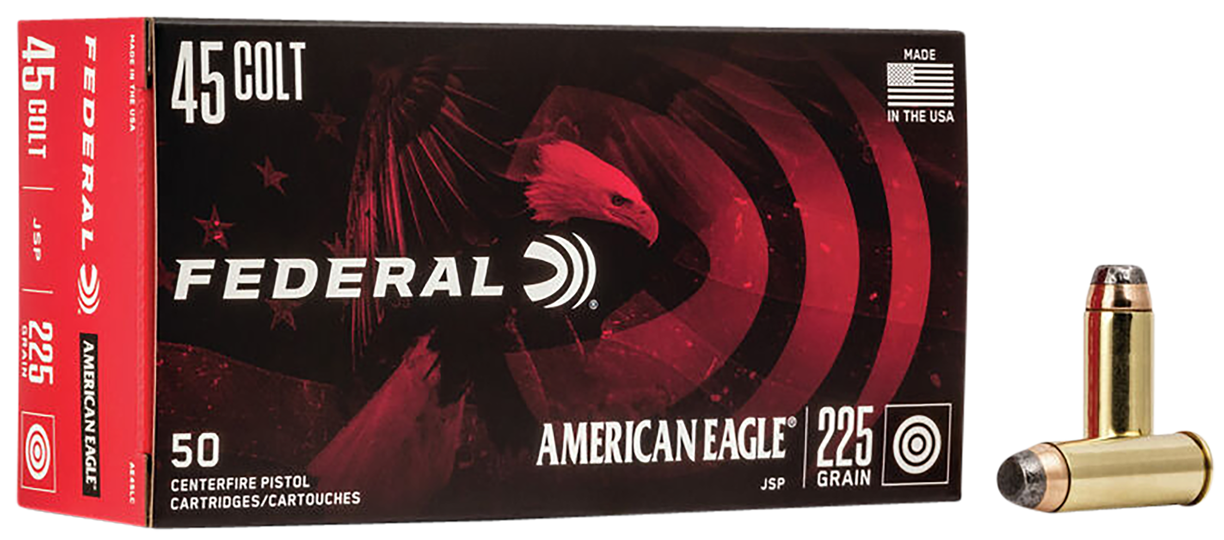 Federal American Eagle 45 Colt 225gr Jacketed Soft Point 50 Rd - Box or Case