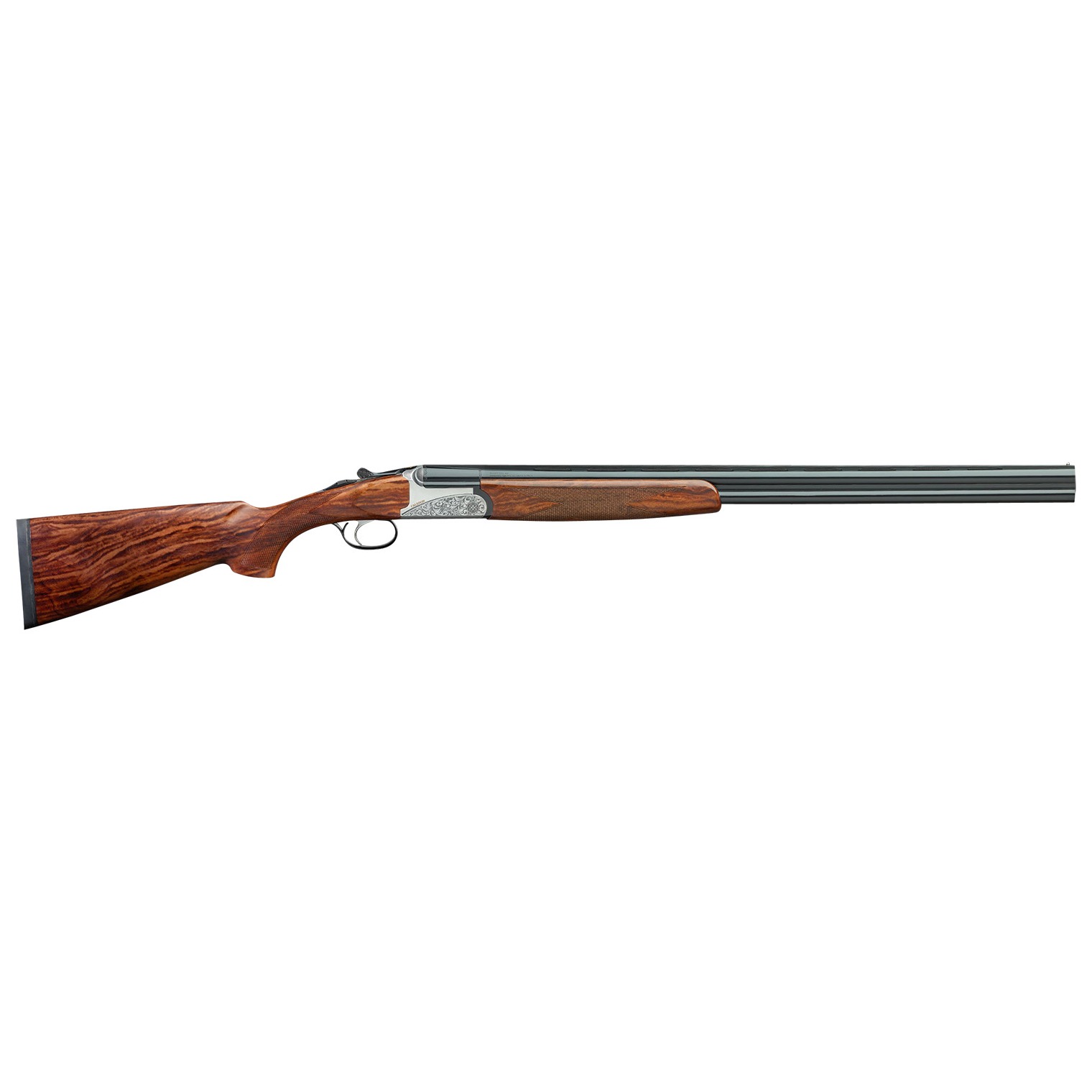 Fausti Usa, Inc 15403 Caledon 410 Gauge 3” 2rd 26” Blued Barrel, Engraved Stainless Rec, Wood Laser Grain Stock, Metallic Bead Sight