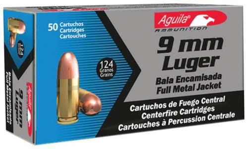 Aguila 9mm 124gr Full Metal Jacket 50 Per Box/20 Case