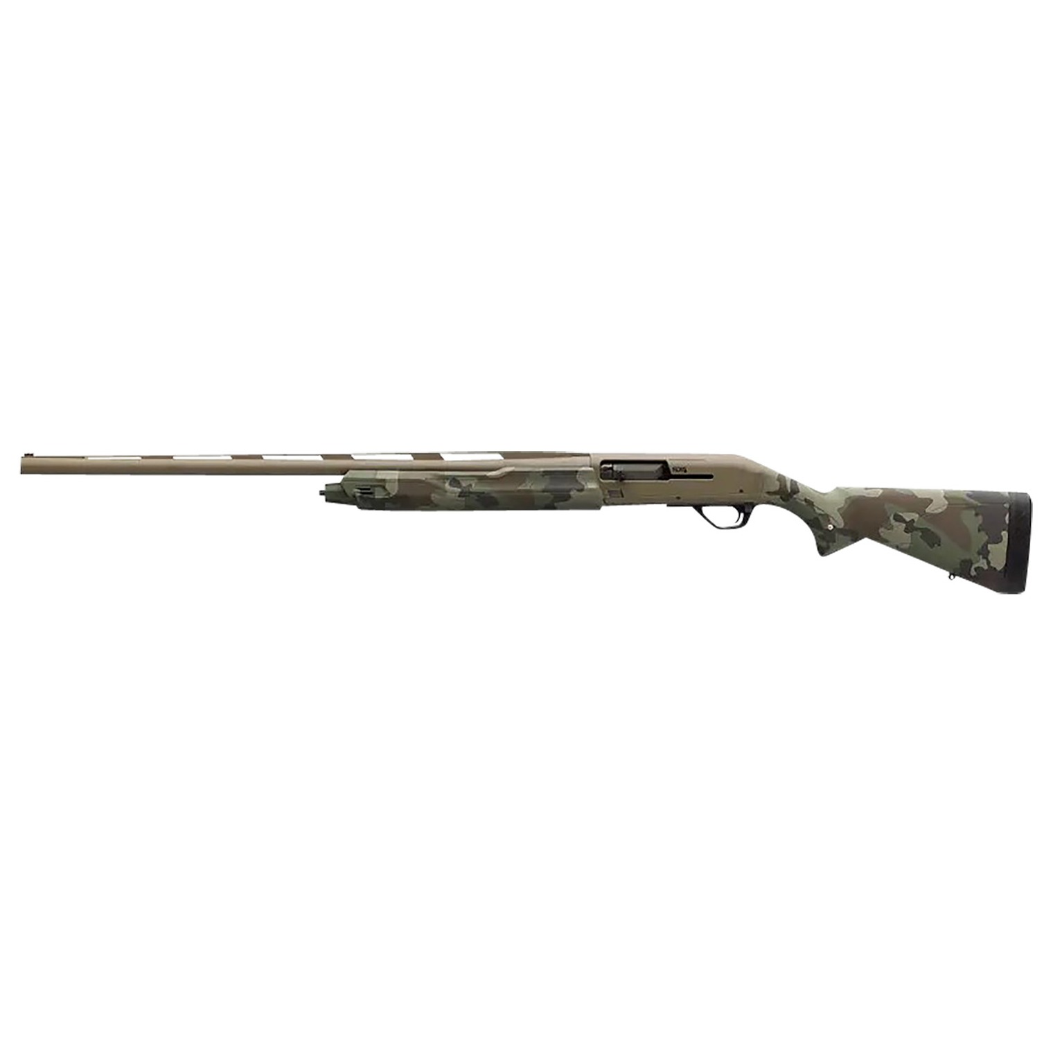 Winchester Repeating Arms 511313291 SX4 Hybrid Hunter 12 Gauge 3.5” Chamber 4+1 2.75” 26”, FDE Cerakote Rec/Barrel, Woodland Camo Furniture, Fiber Optic Front Sight Left Hand